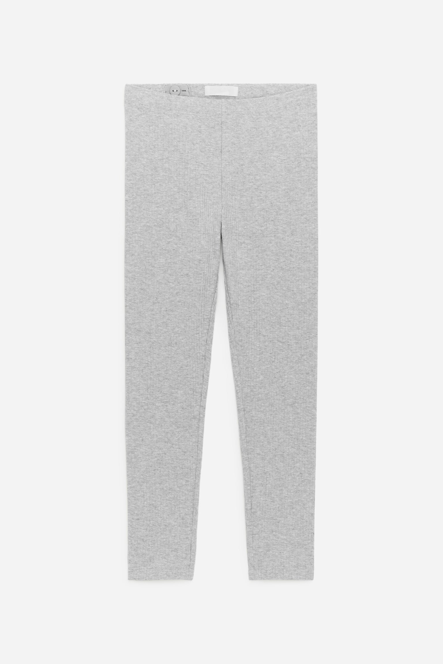 Ribbade leggings i 2-pack - Svart/gråmelerad - 4