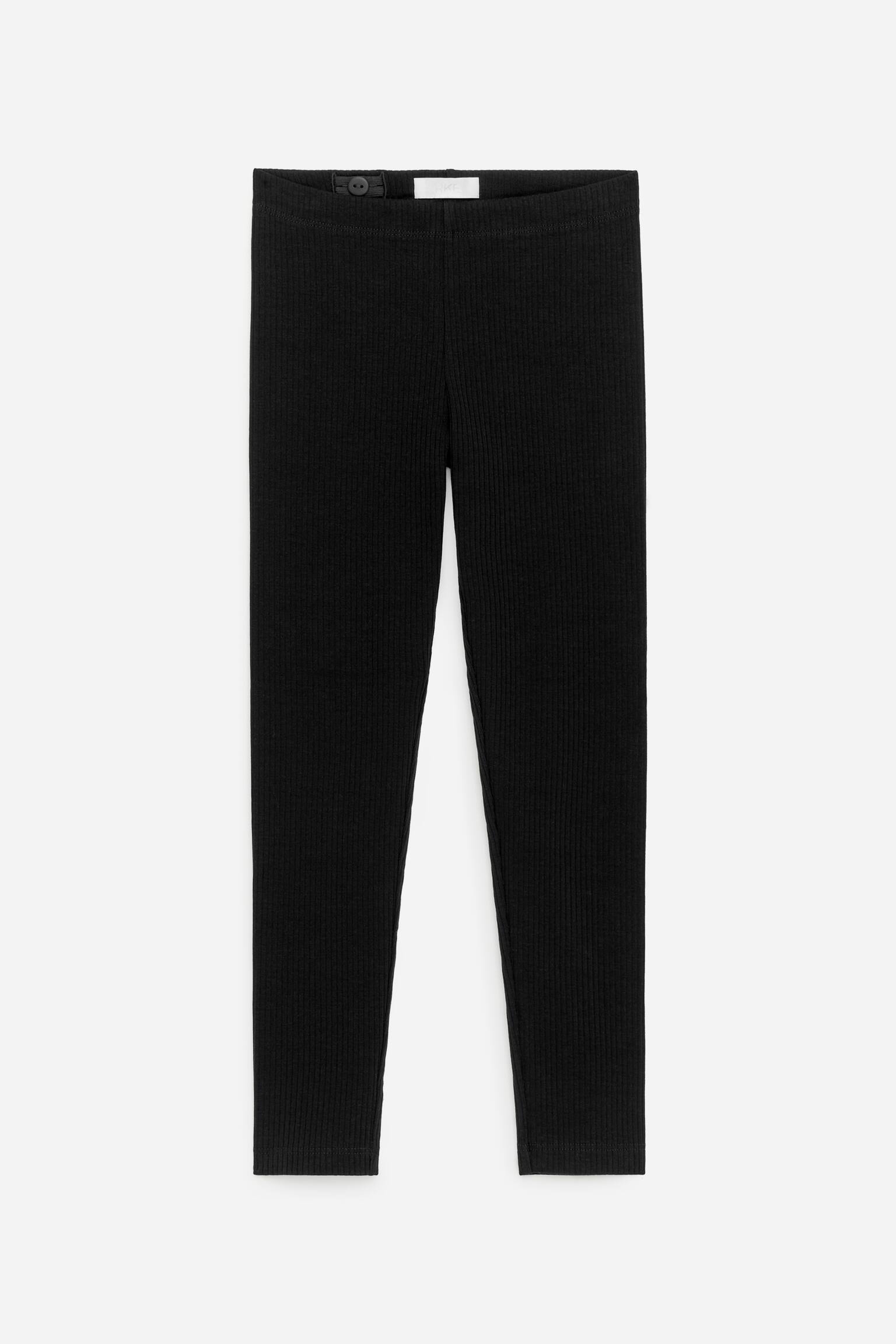 Ribbade leggings i 2-pack - Svart/gråmelerad - 3