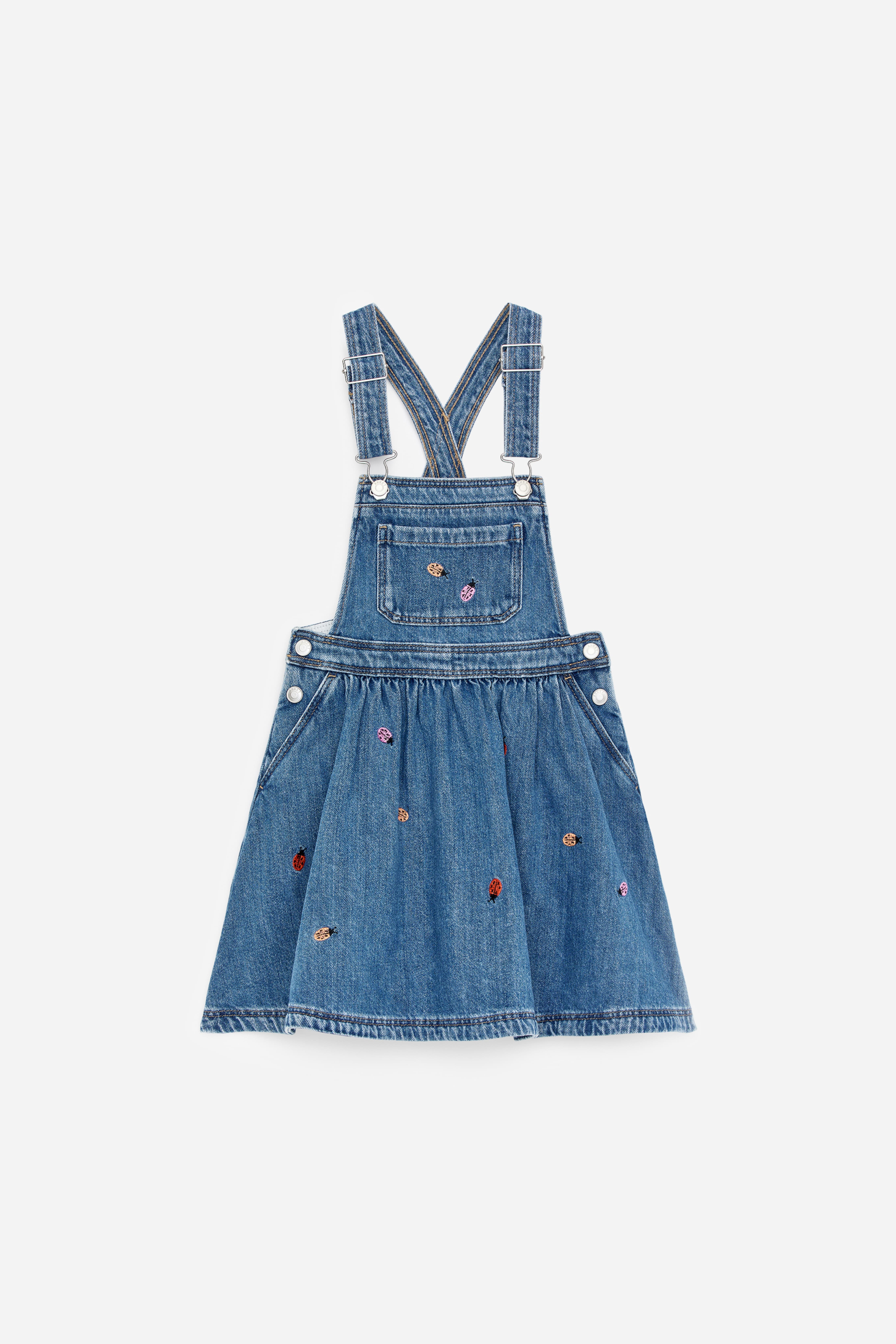 Latzkleid - Blau/Marienkäfer