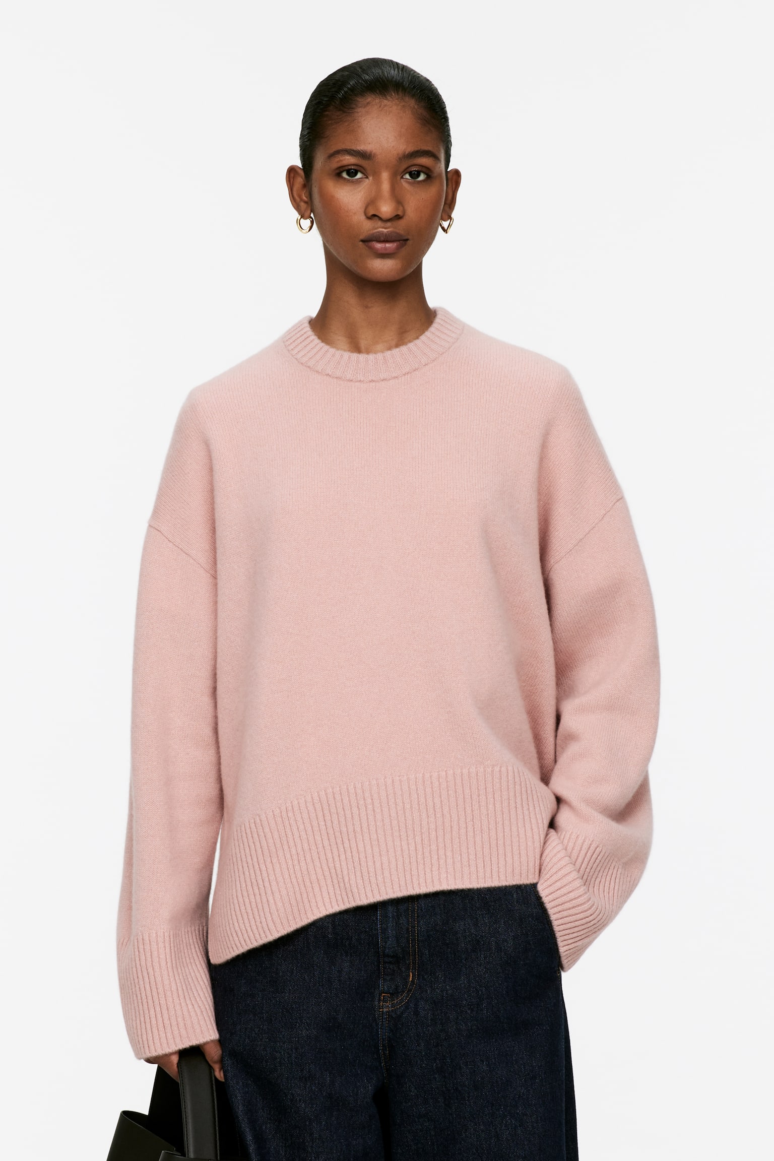 Relaxed Cashmere-Wool Jumper - Pink/Black/Beige - 1