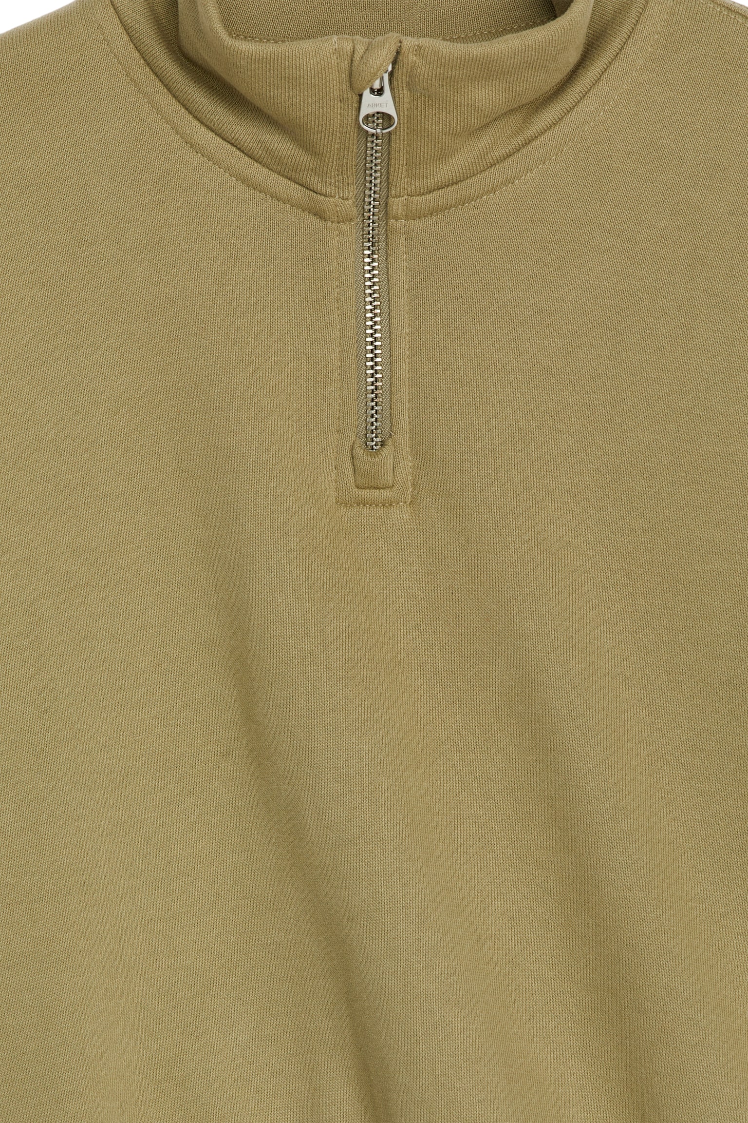 Half-Zip Sweatshirt - Khaki Green - 2