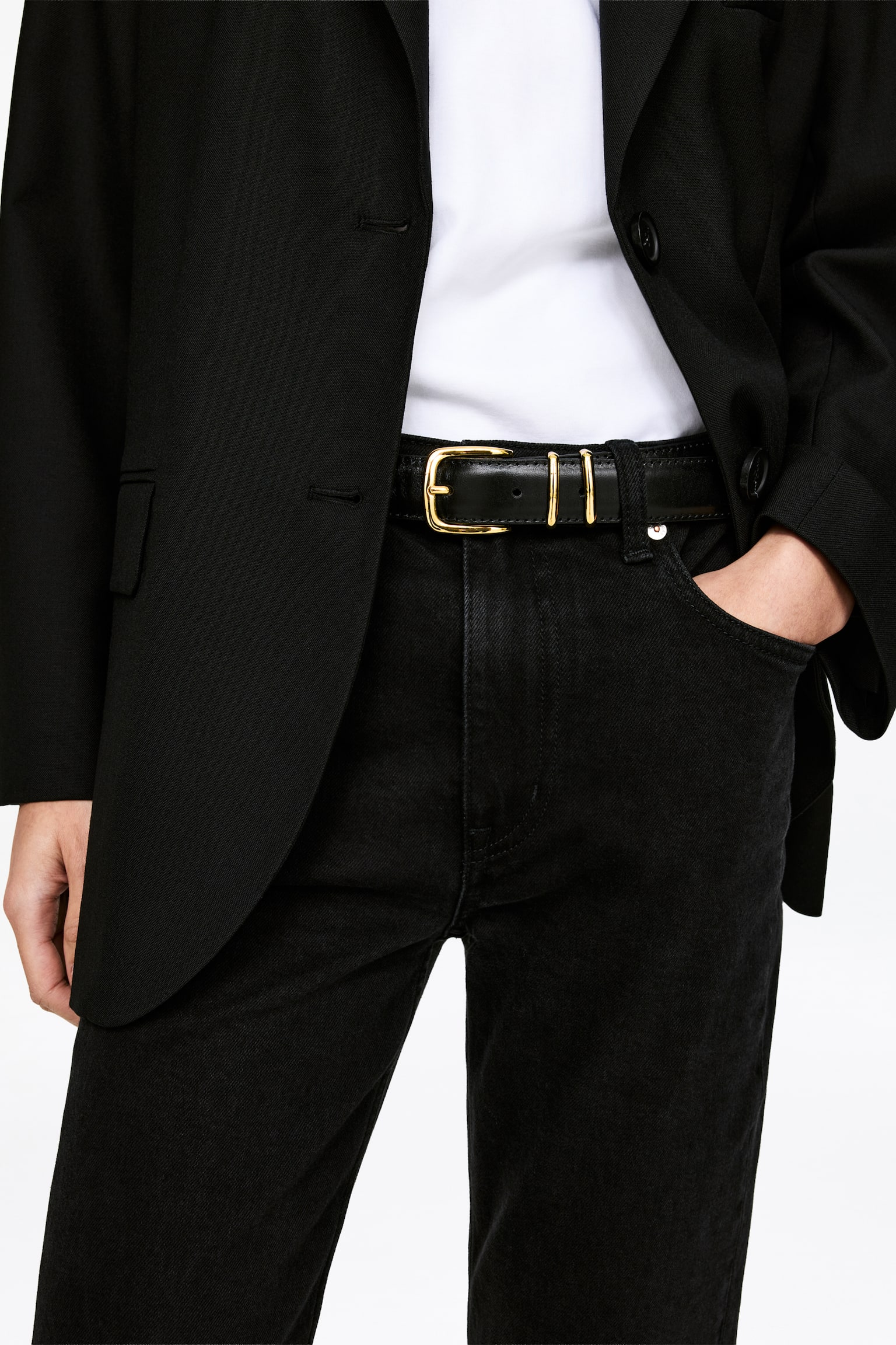 Ceinture en cuir - Noir - 1