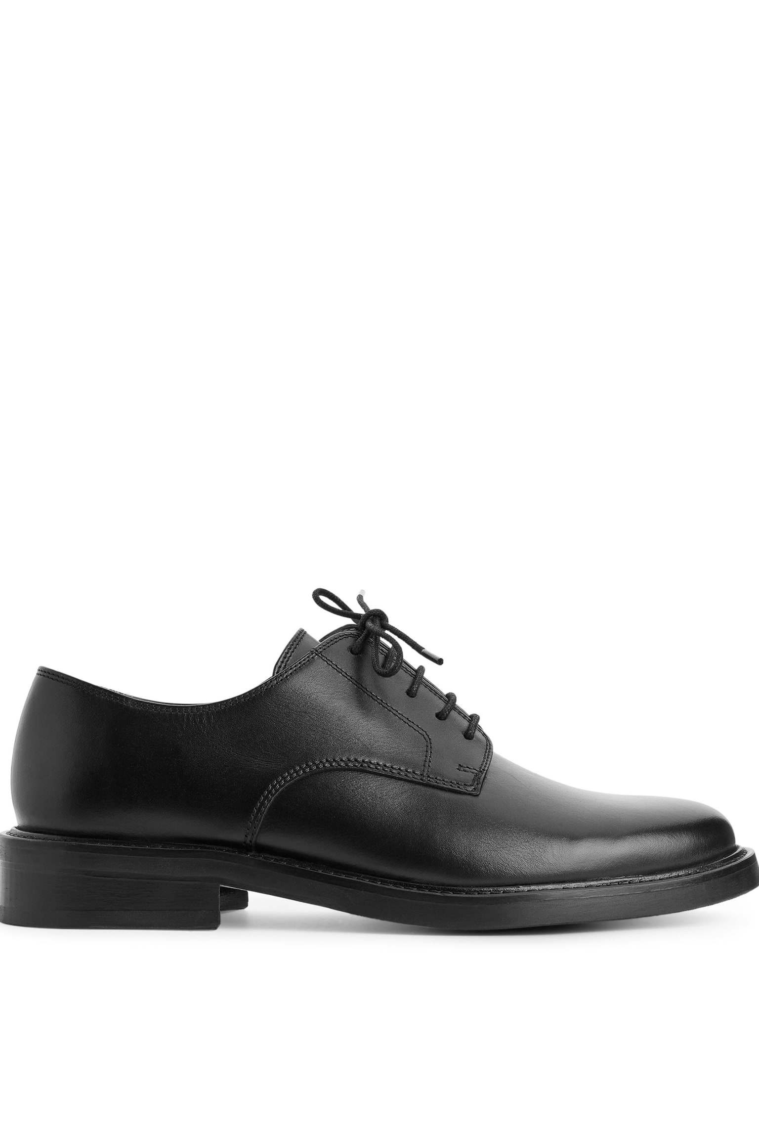 Leather Derby Shoes - Black - 1