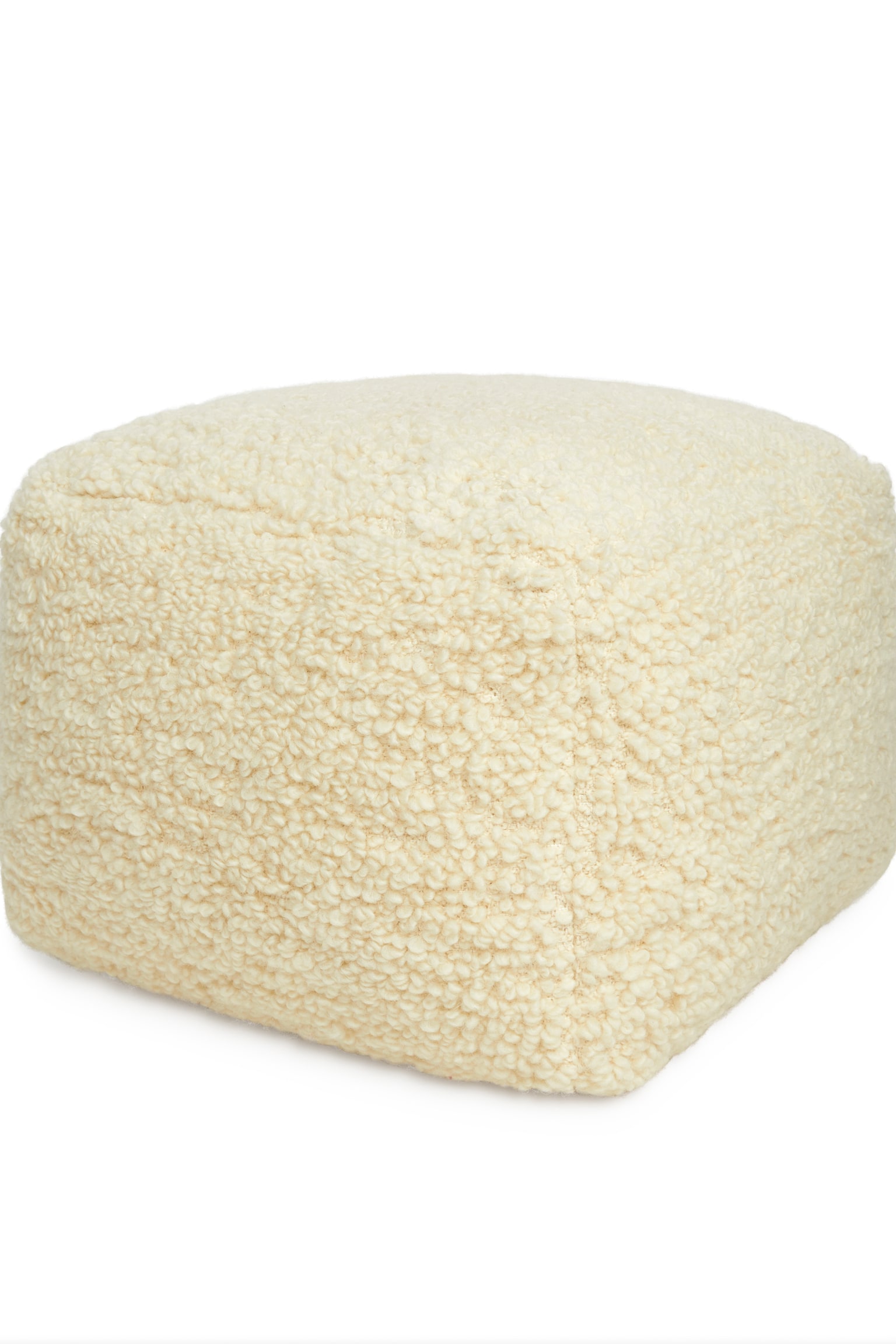 Cotton Wool Pouffe - Light Beige - 1