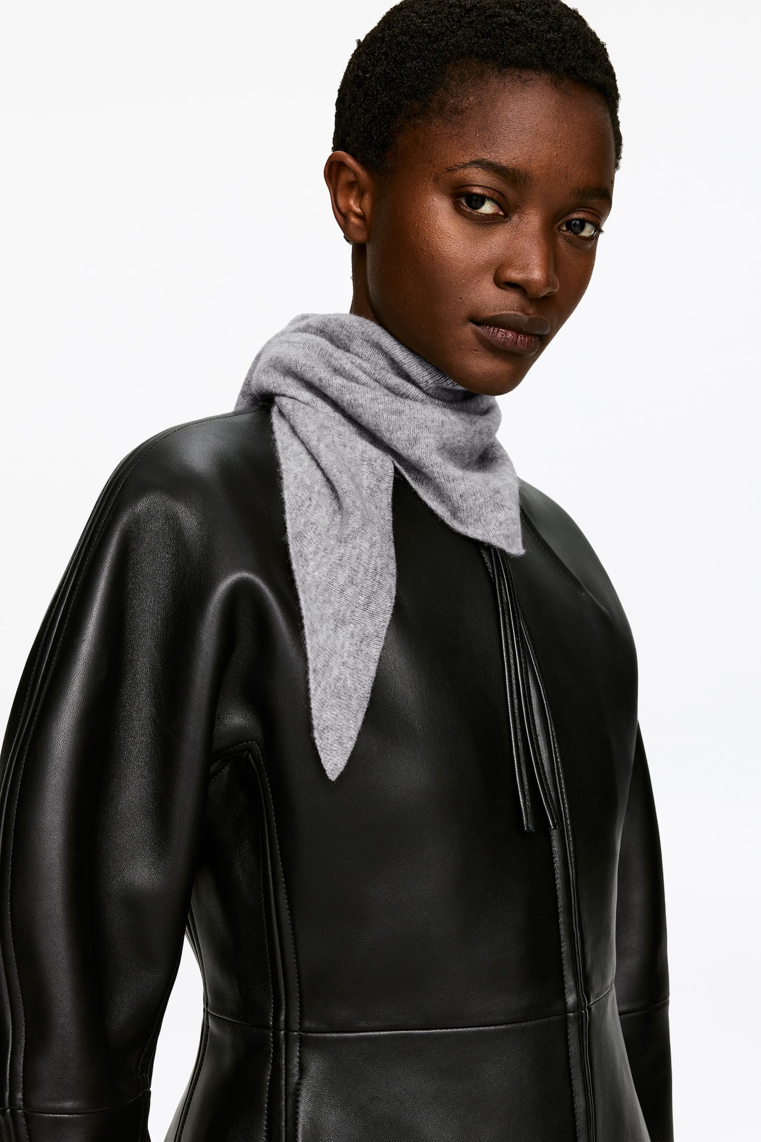 Schal aus Kaschmir - Grau/Cremeweiß - 1