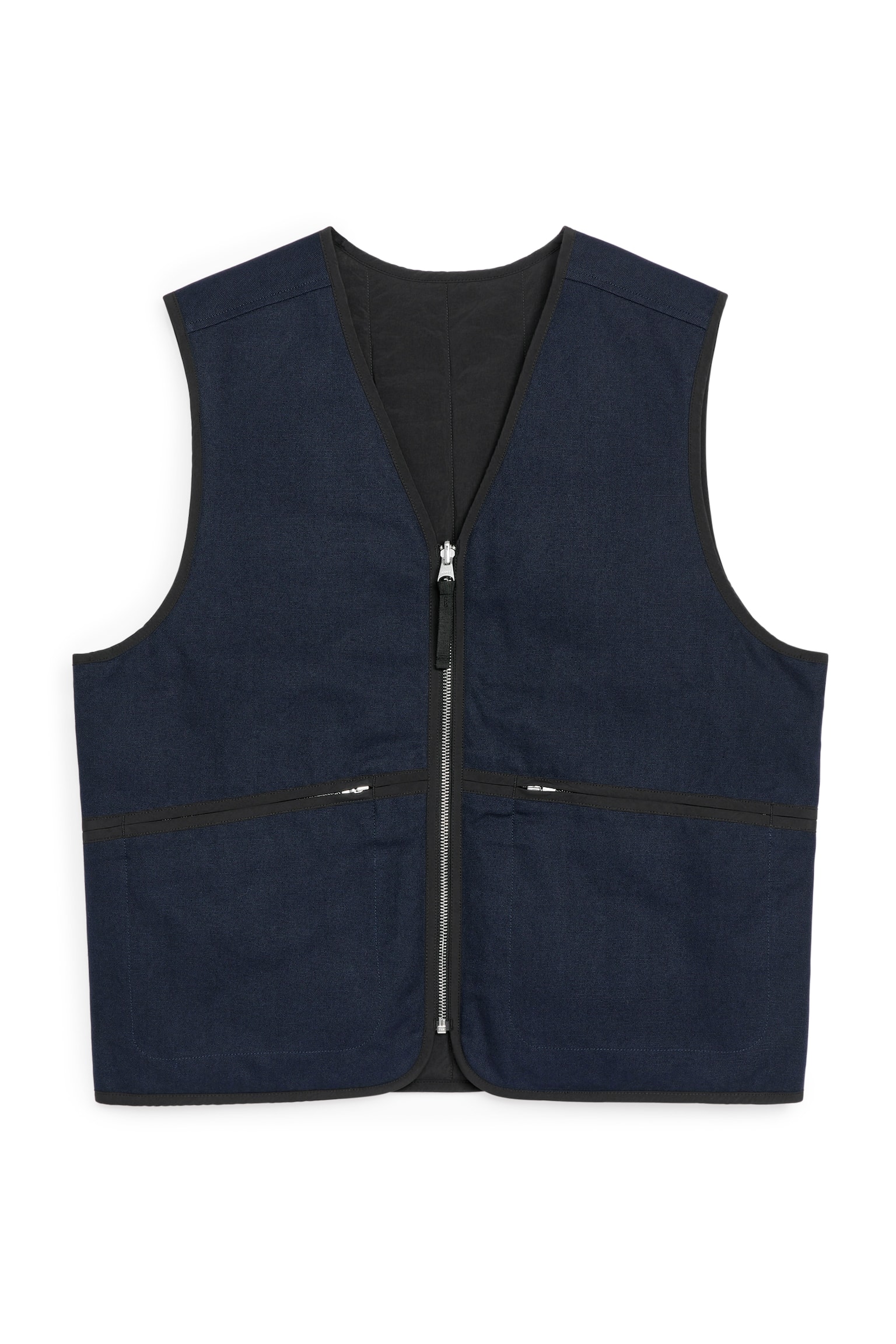 Reversible Quilted Vest - Dark Blue - 2