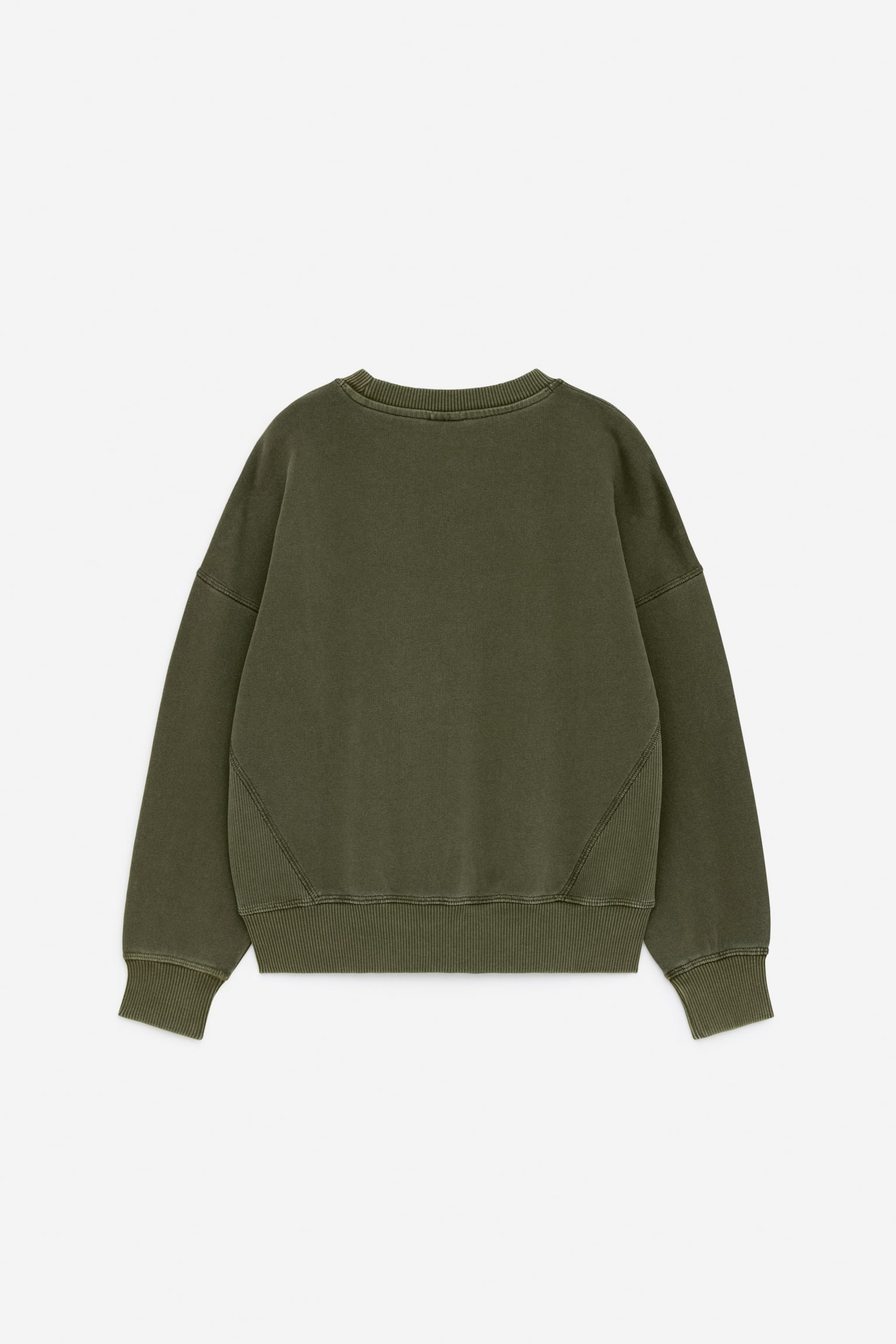 Relaxed Cotton Sweatshirt - Khaki Green/Beige/Bright Blue/Black/Purple - 2