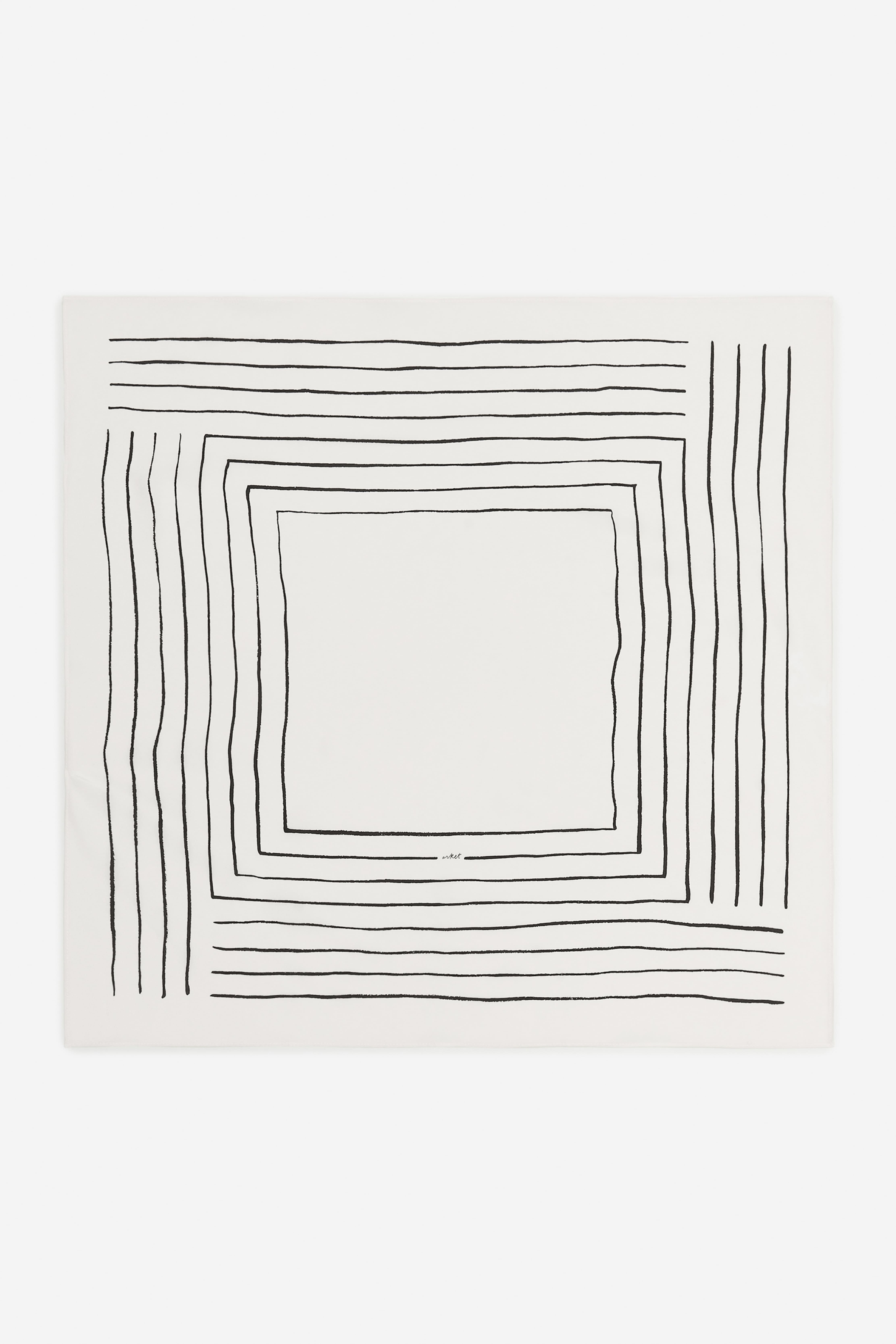 Bedrucktes Seidentuch - Weiß/Schwarz/Beige/Schwarz