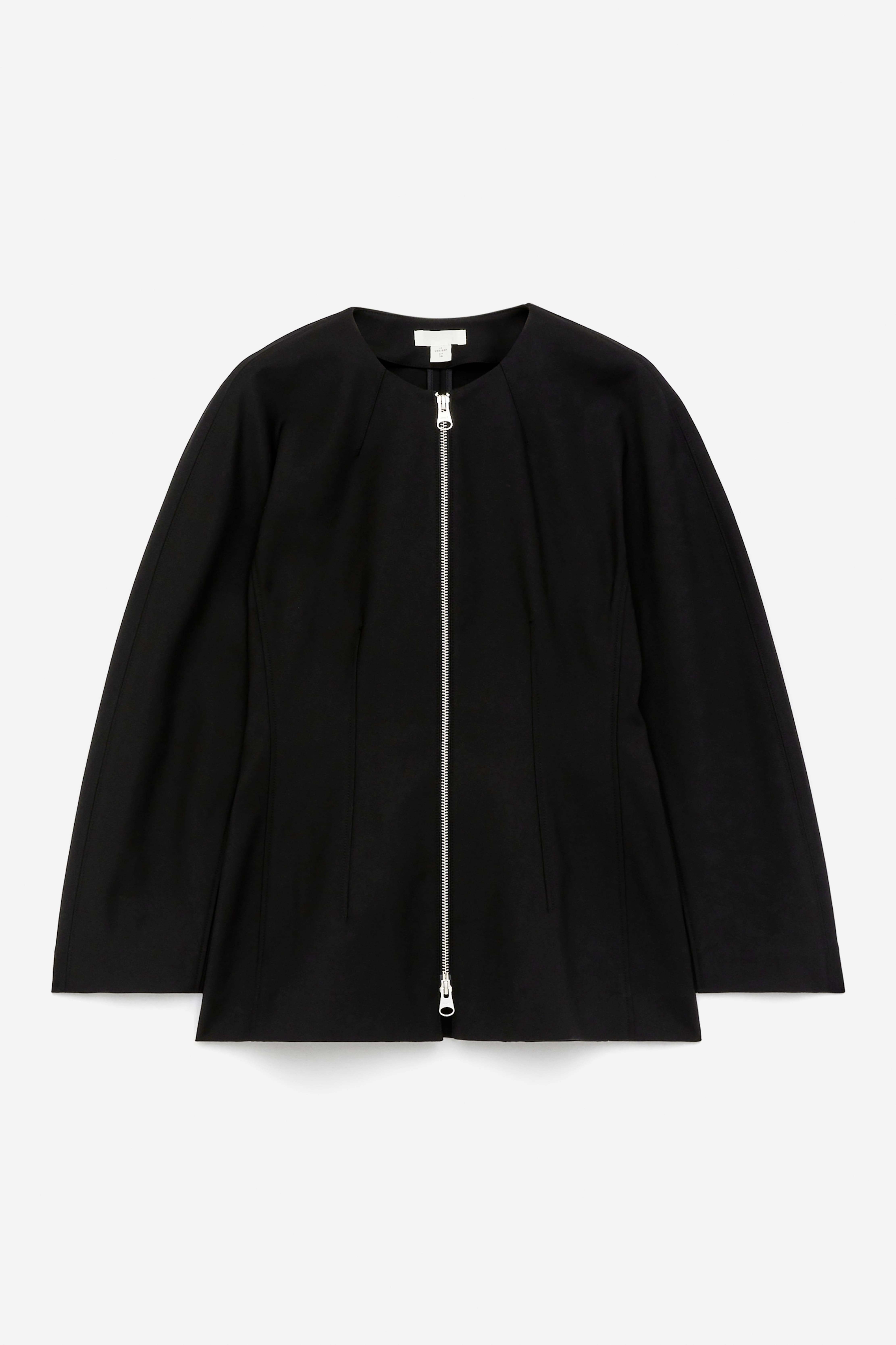 Peplum-top med lynlås - Sort