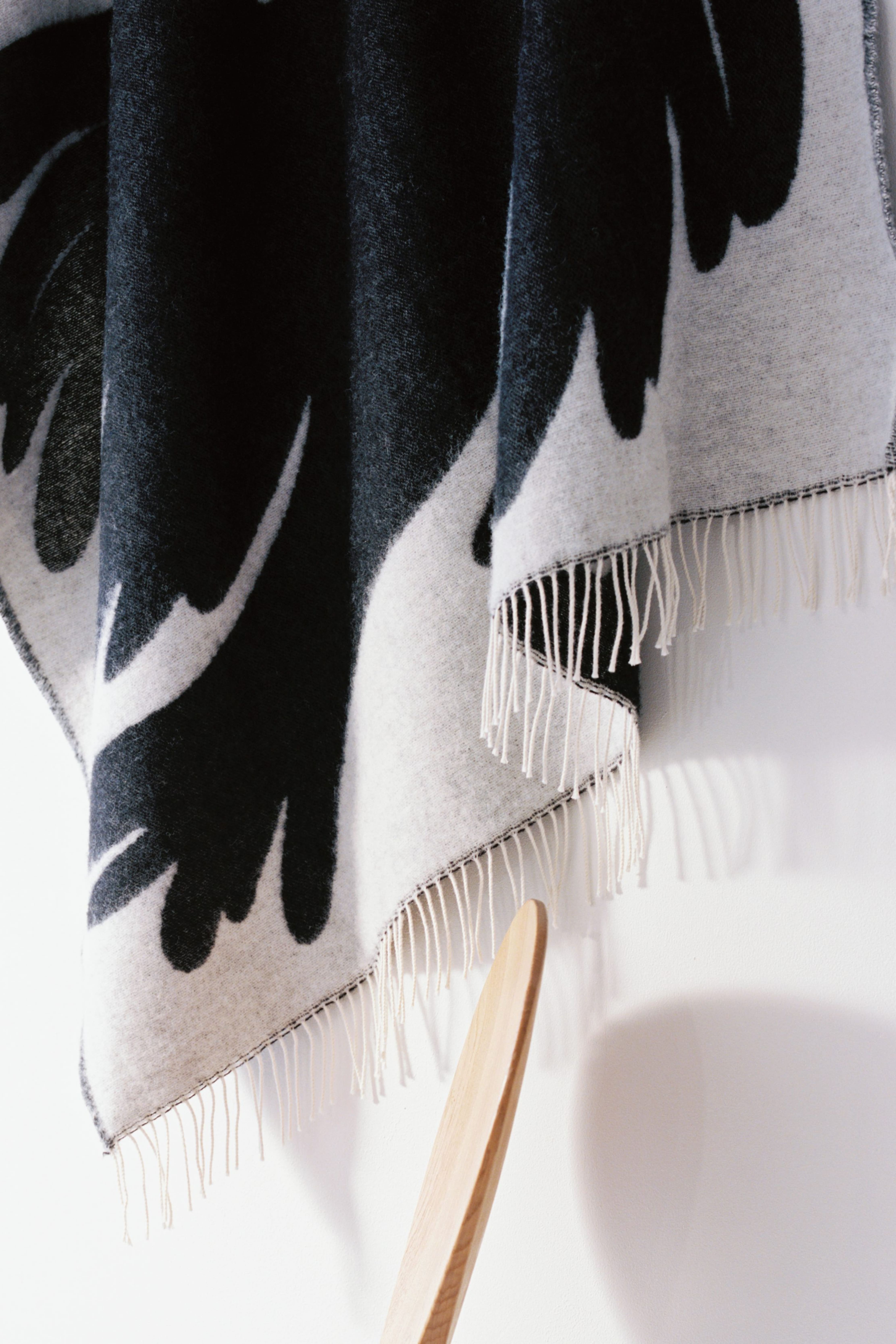 Klippan wollen deken - Zwart/wit/Blauw/wit