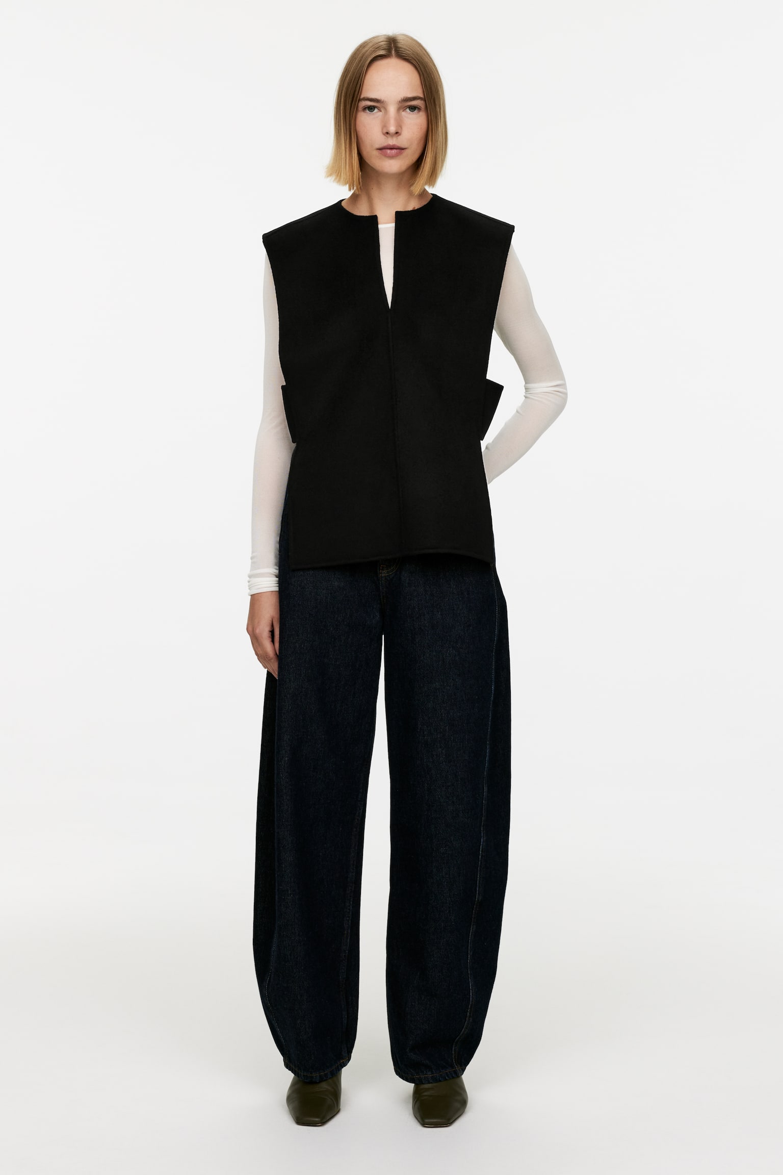 Wool-Blend Doublé Vest - Black - 3