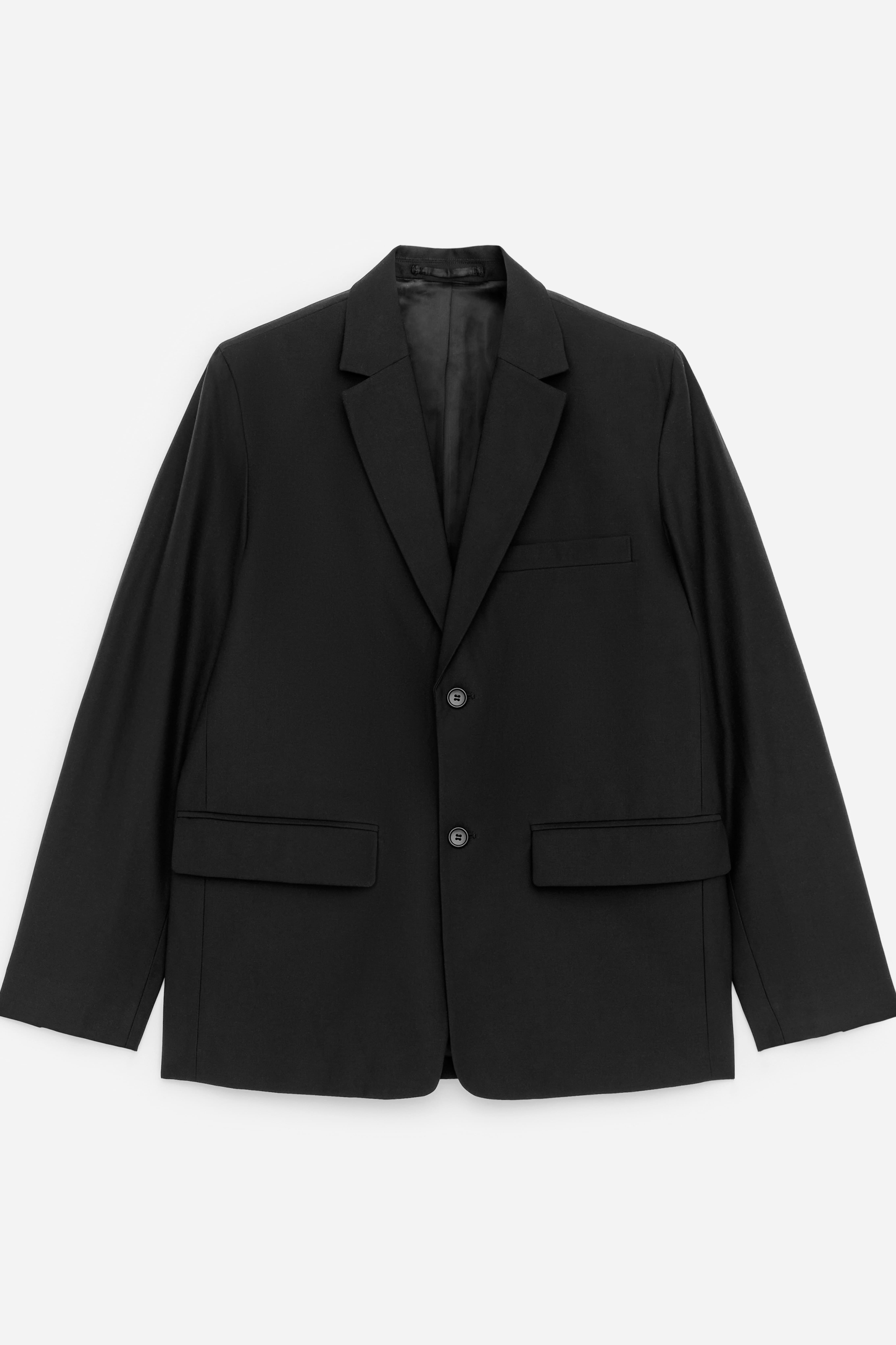 Blazer aus Wolle und Baumwolle - Schwarz