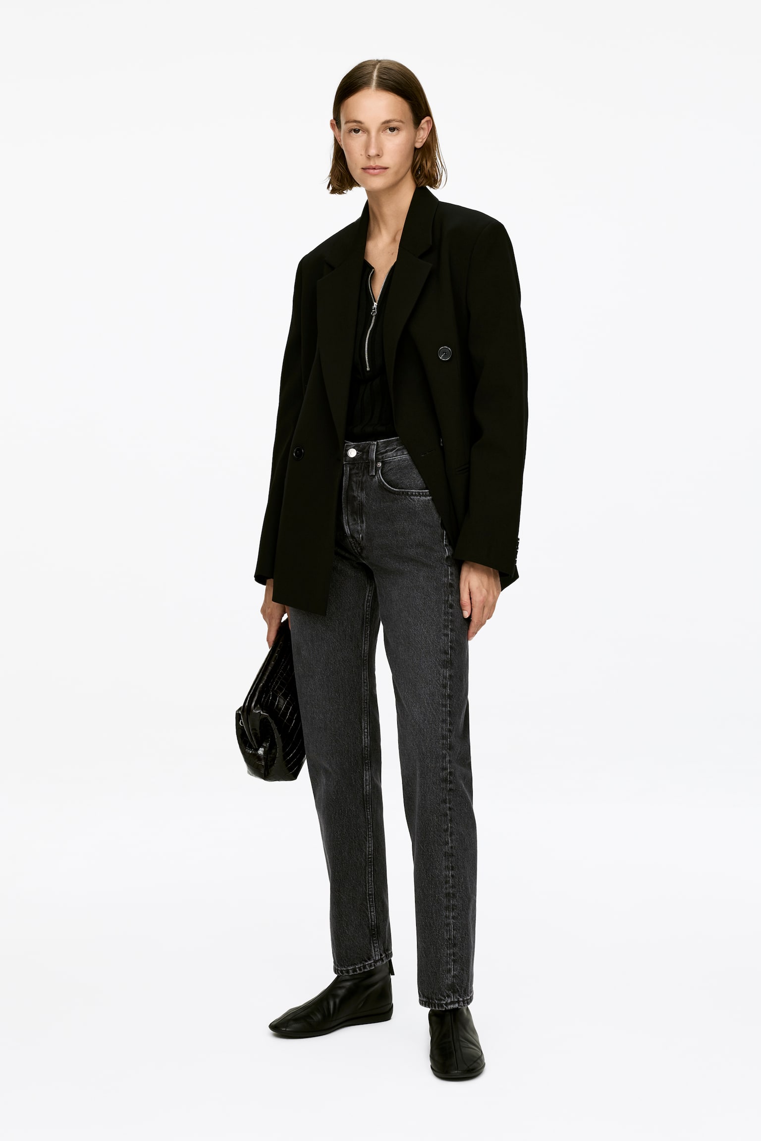 SNOW Straight Jeans - Schwarz/Cremeweiß/Weiß/Mittelblau/Taubenblau - 5