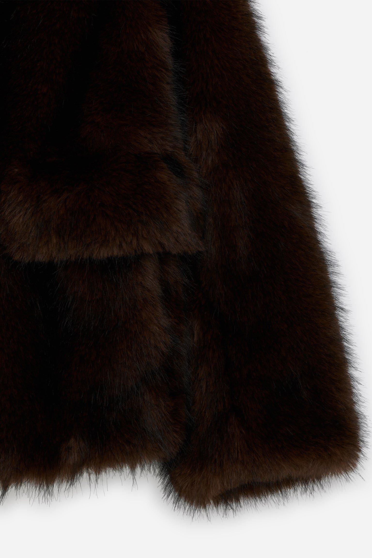 Giacca in pelliccia sintetica - Marrone scuro - 3