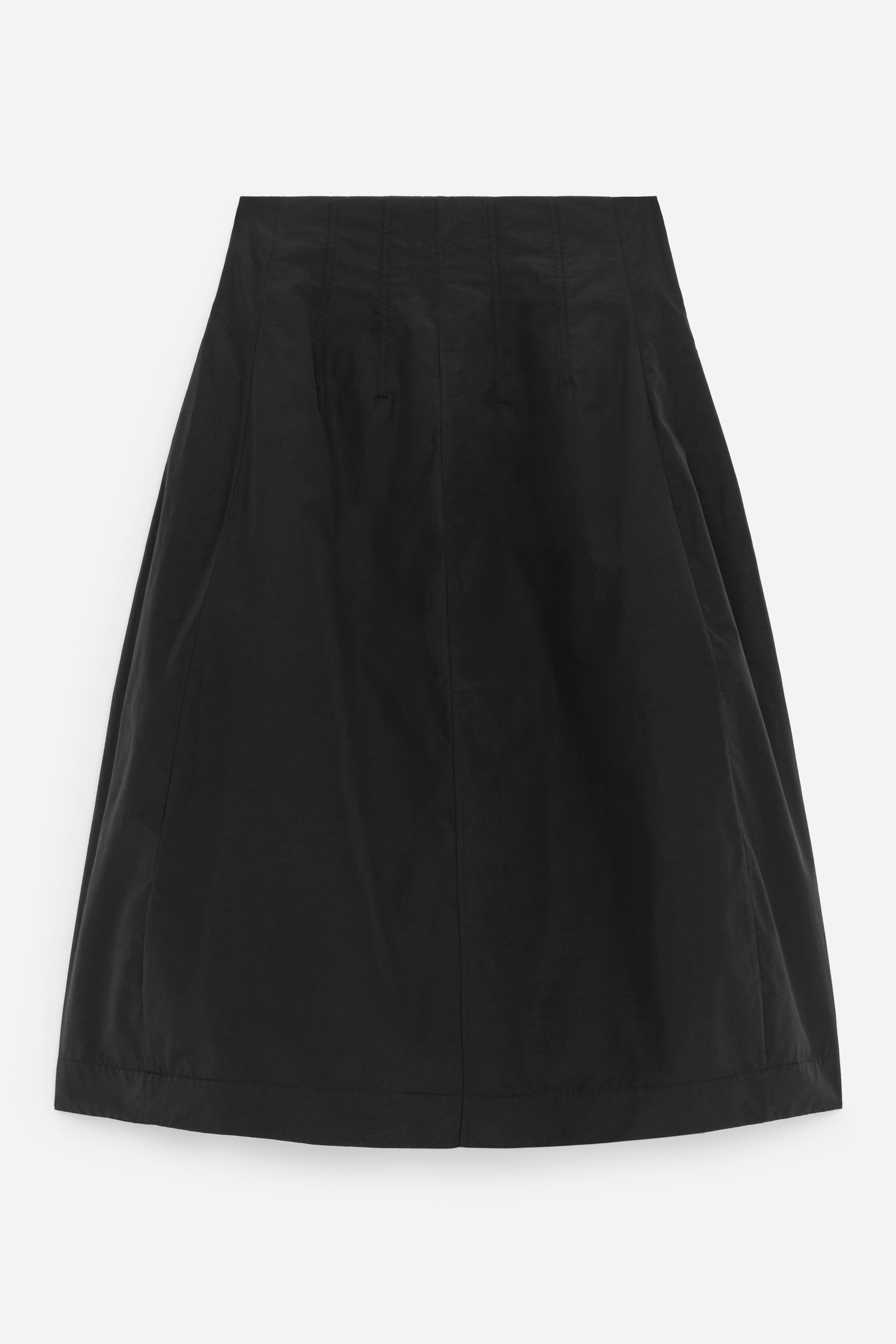 Waisted Midi Skirt - Black
