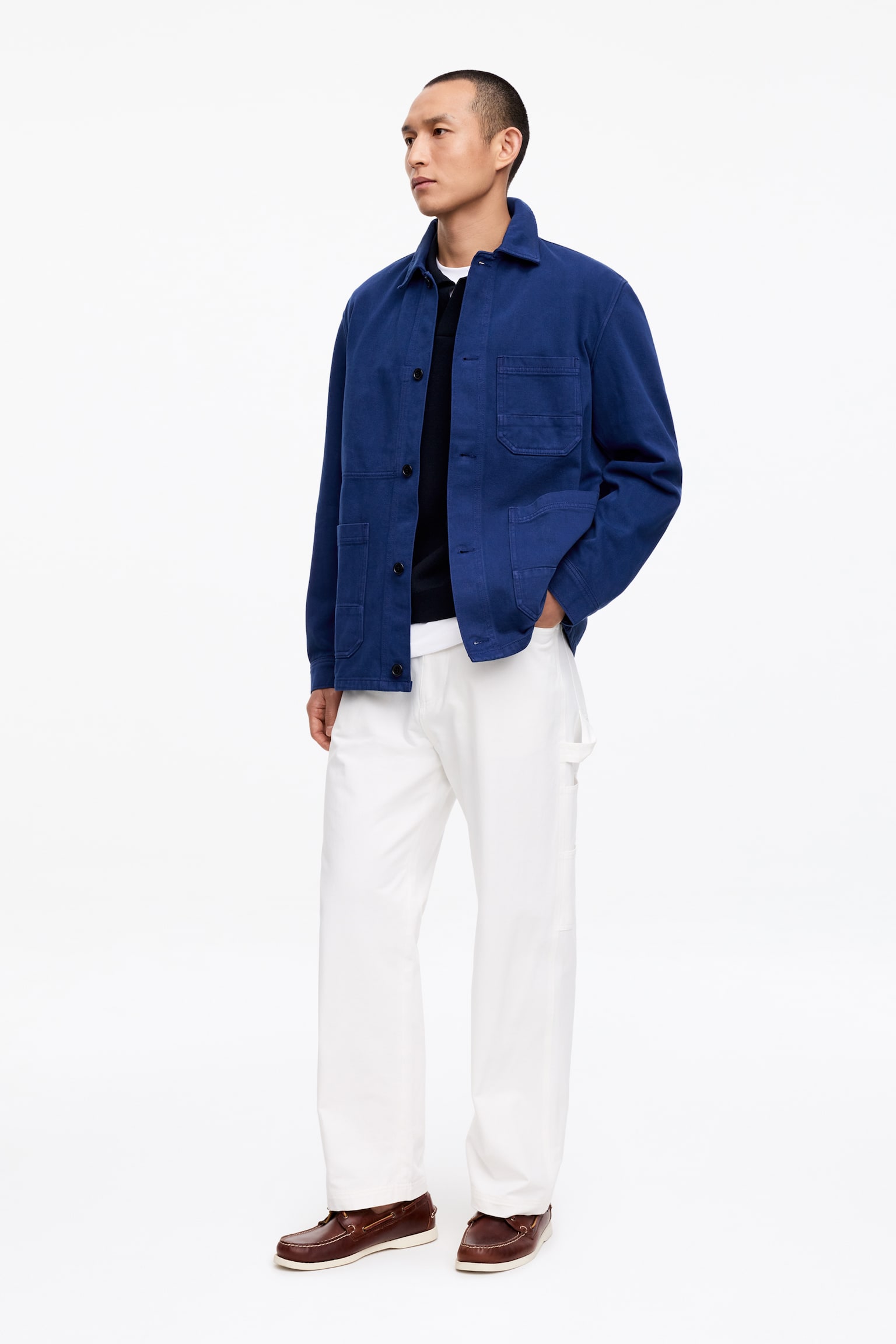 Overdyed overshirt van keperstof - Klein blue/Groen/Donkerblauw - 6