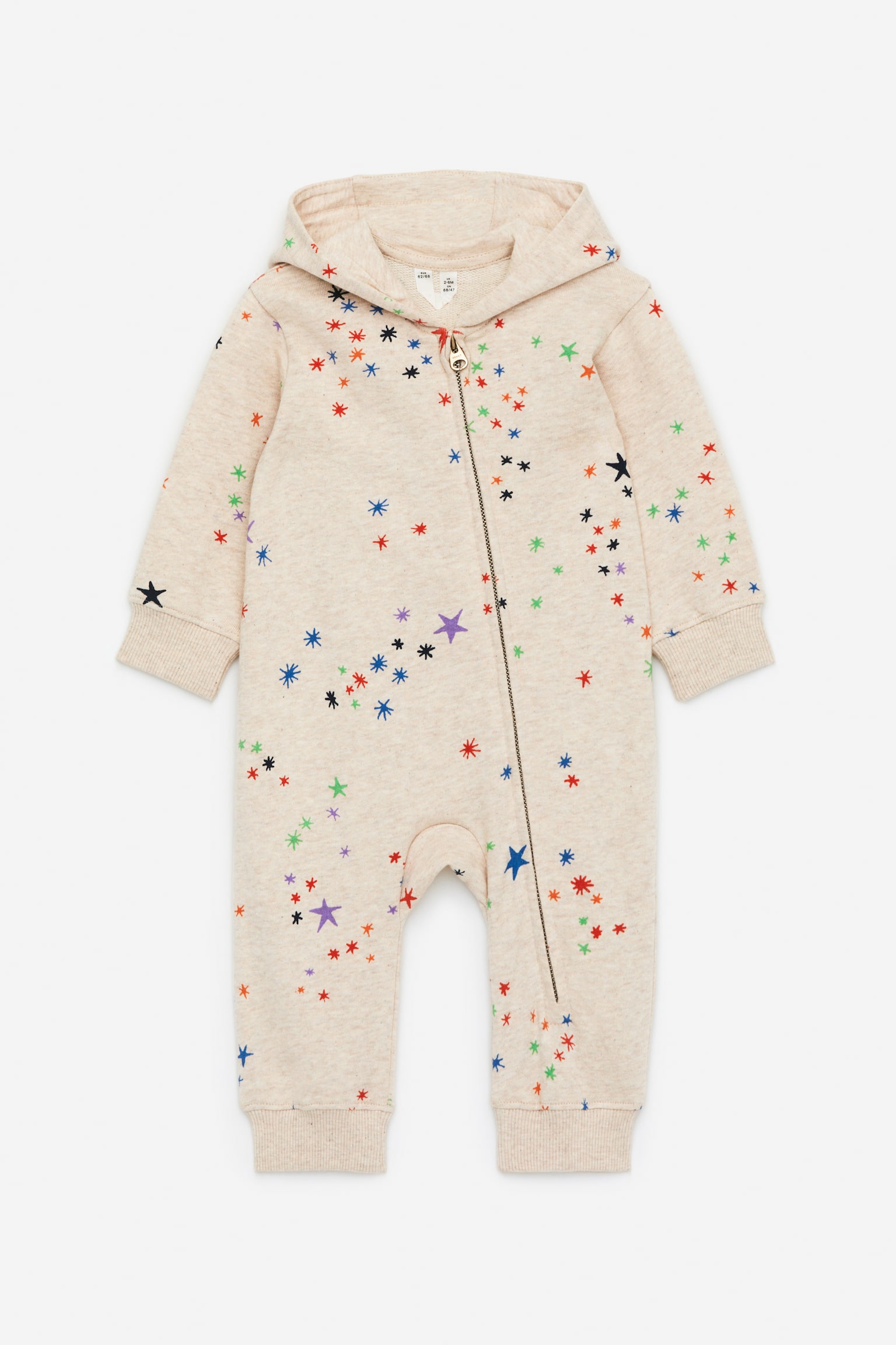 Hooded Jersey Overall - Beige/Multi-Colour - 1