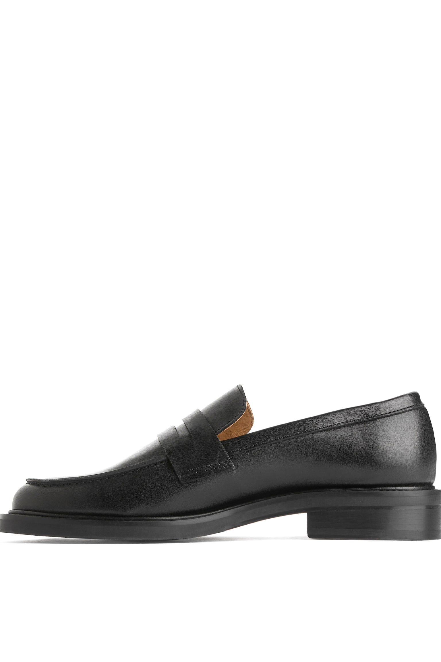 Leather Penny Loafers - Black - 2