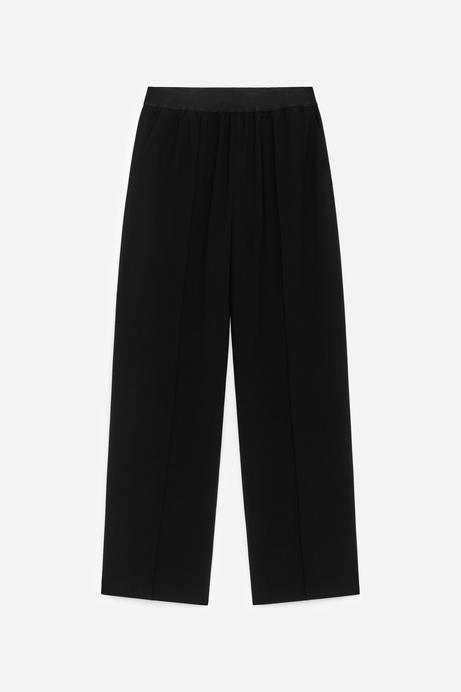 Twill-Hose mit elastischem Bund - Schwarz - 2