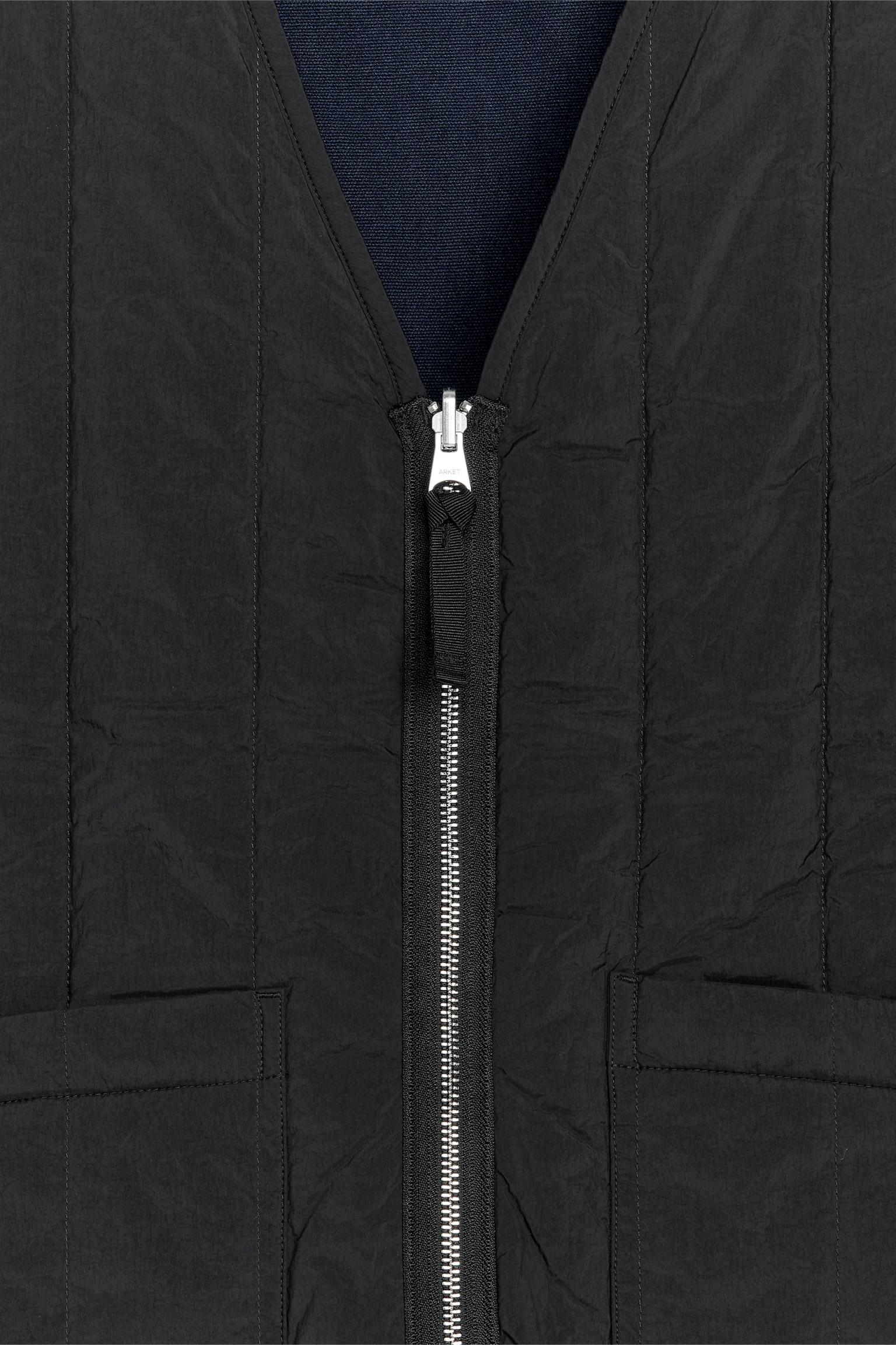 Reversible Quilted Vest - Dark Blue - 5