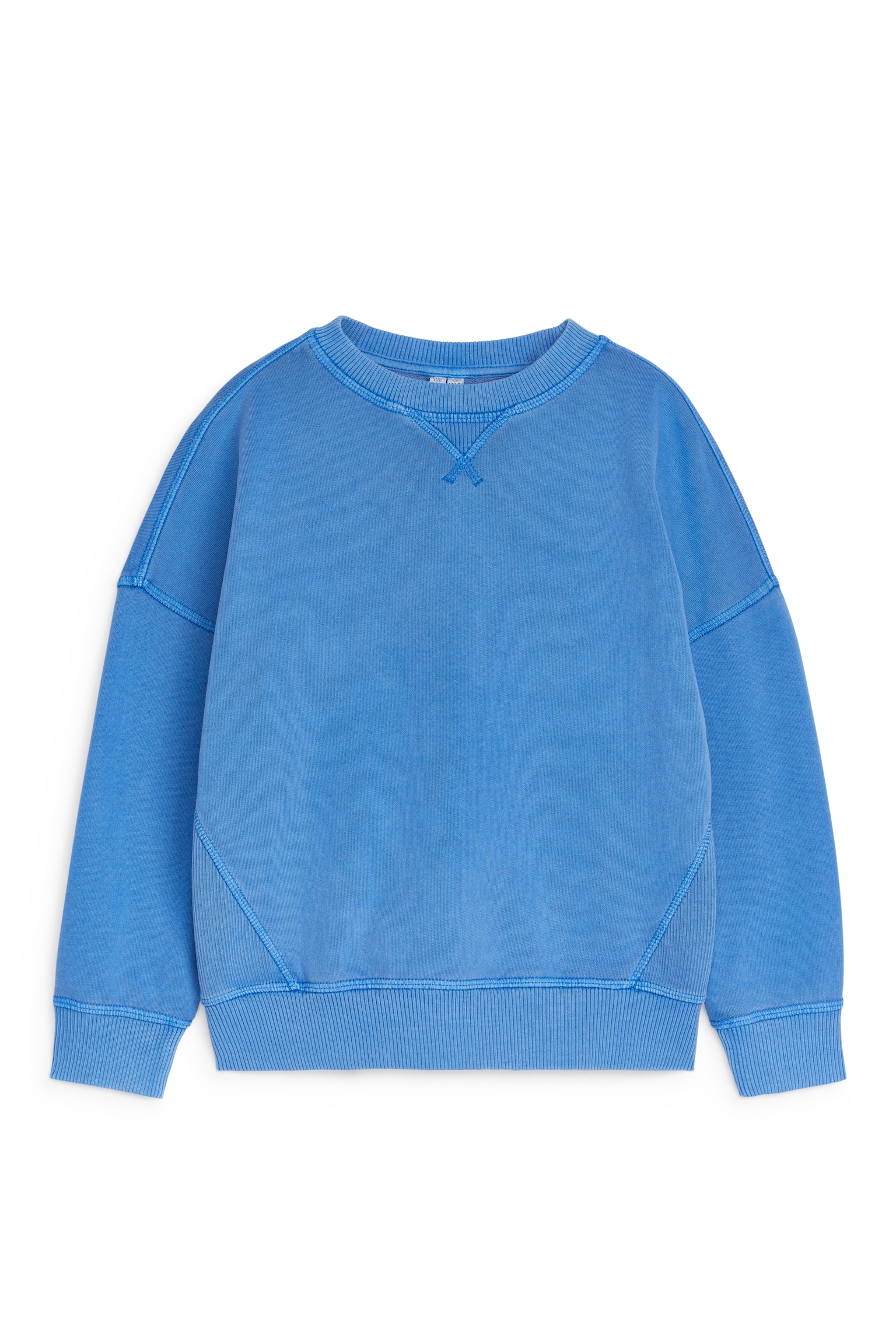 Relaxed Cotton Sweatshirt - Bright Blue/Beige/Khaki Green/Black/Purple - 1