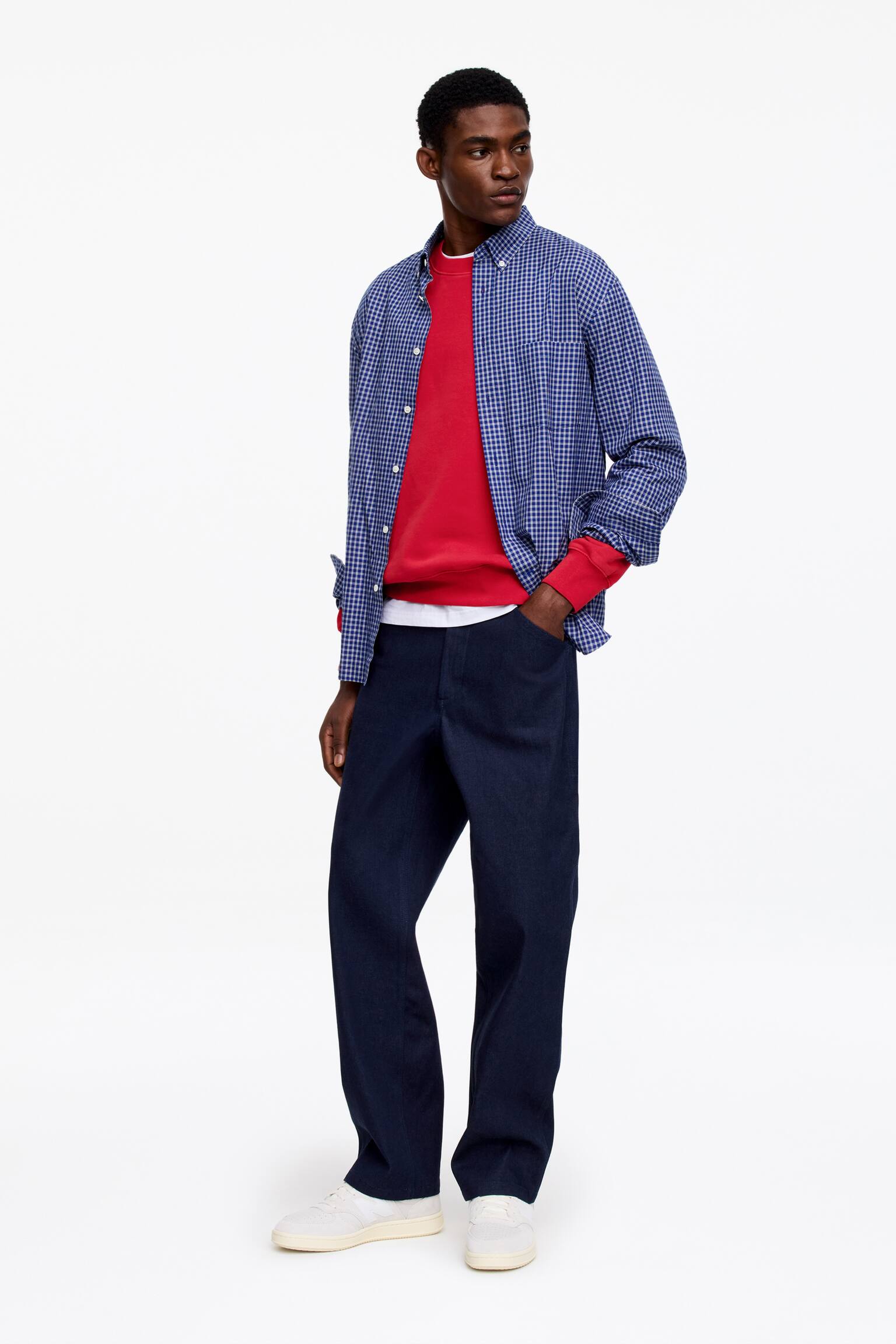 Legeres Sweatshirt - Rot/Taubenblau/Gelb - 4