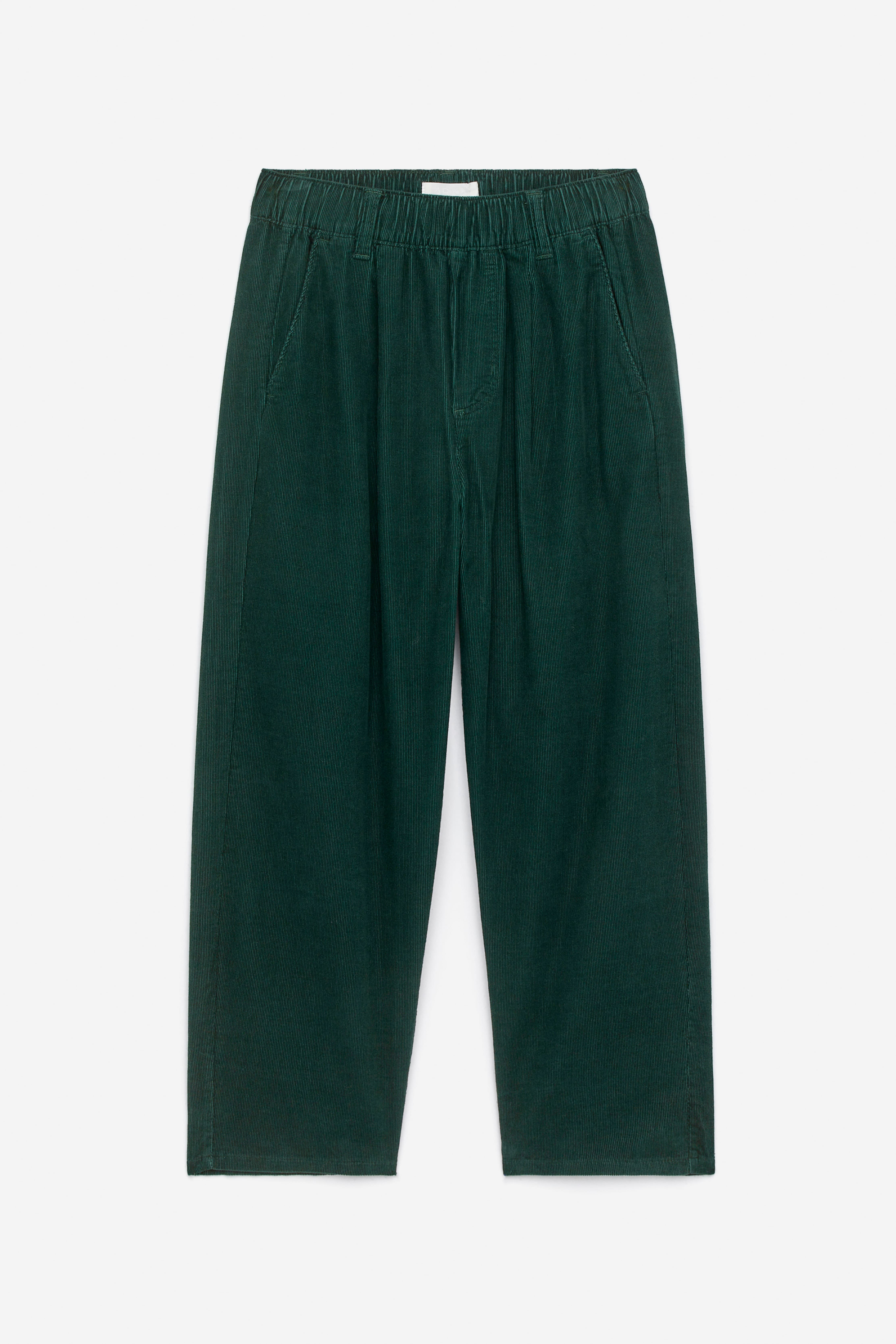 Pantalon en velours côtelé - Vert foncé