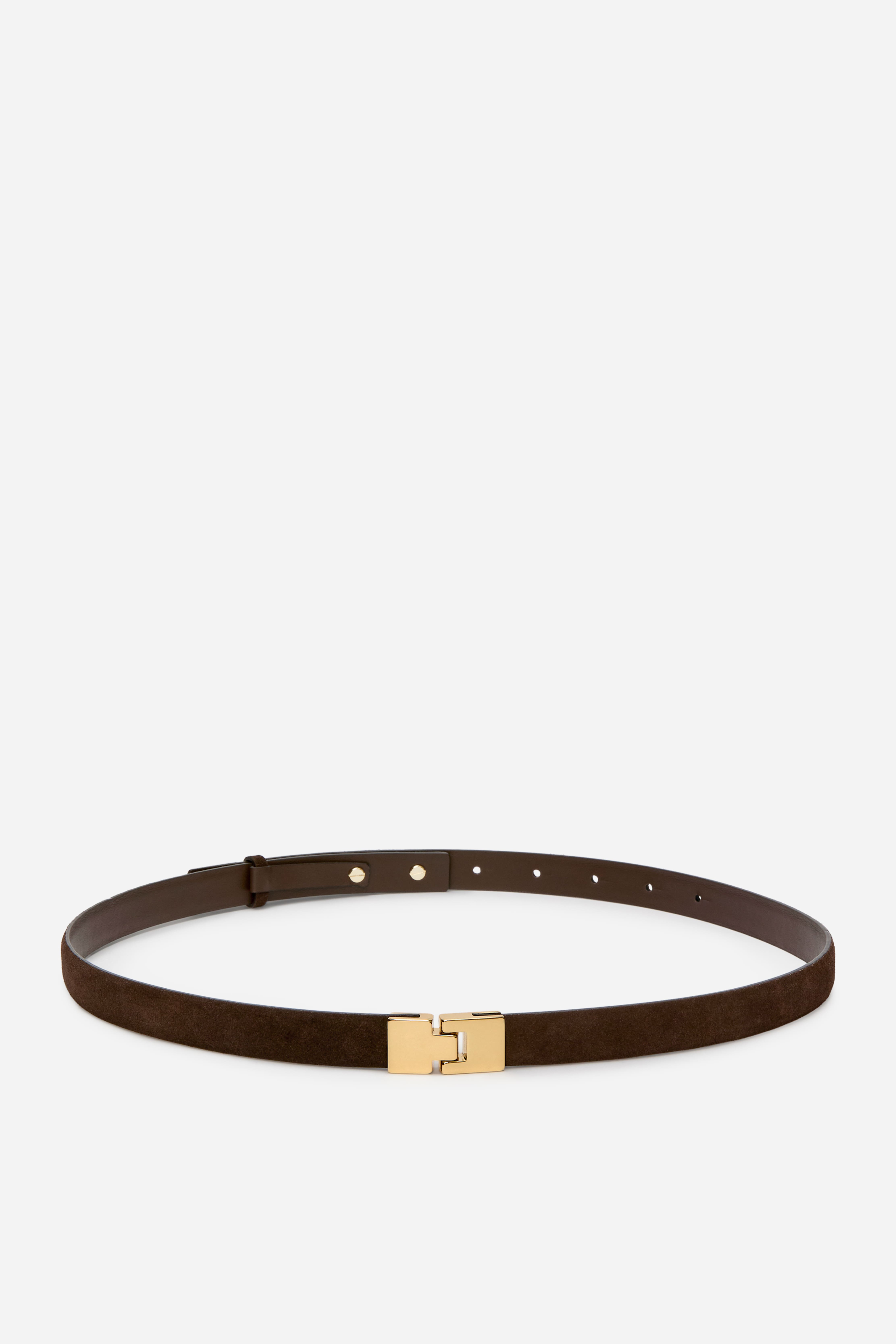 Schnallengürtel aus Veloursleder - Dunkelbraun