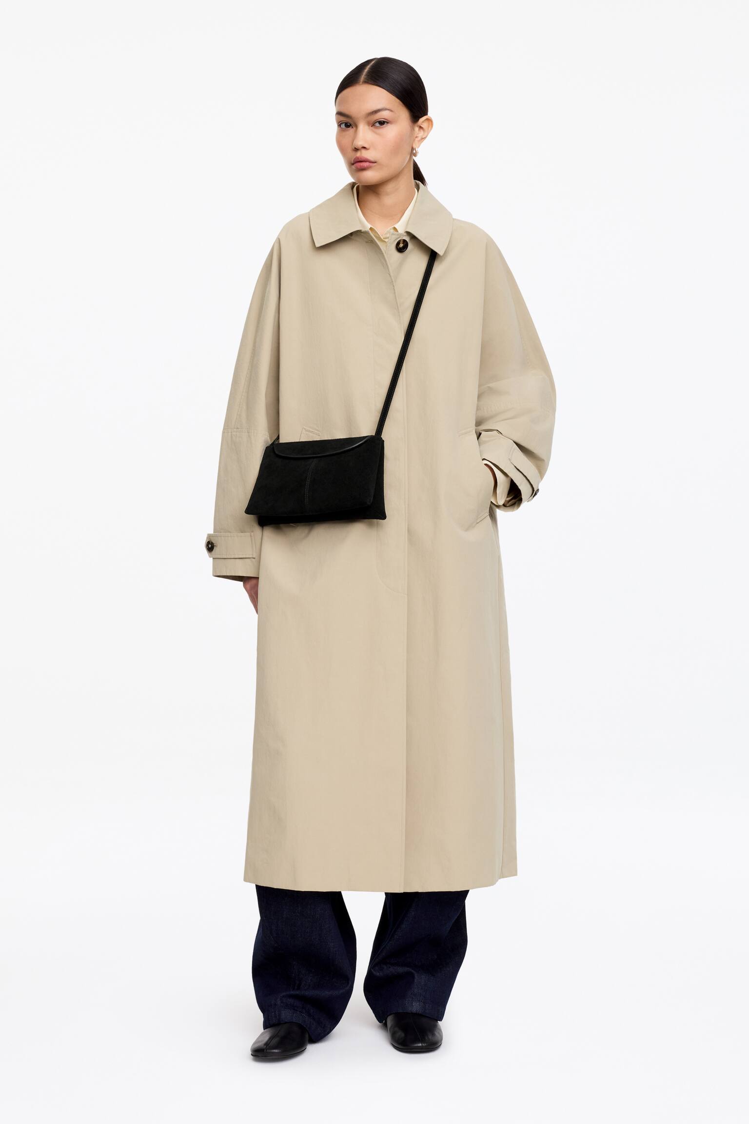 Crossbody-väska i mocka - Svart/Brun - 6