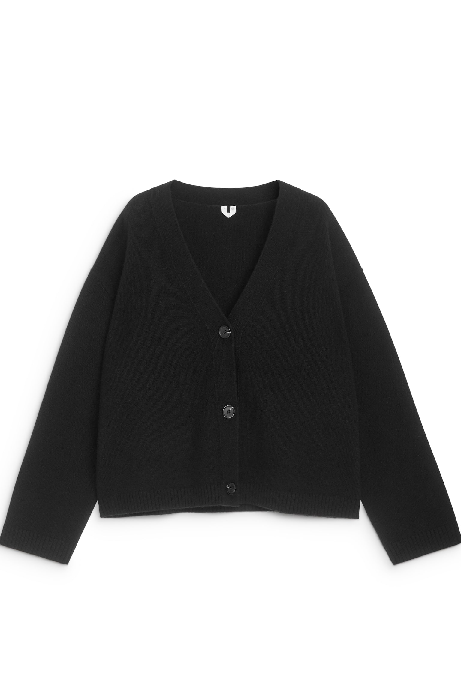 Cashmere-Wool Cardigan - Black/Khaki Green/Grey Melange - 2