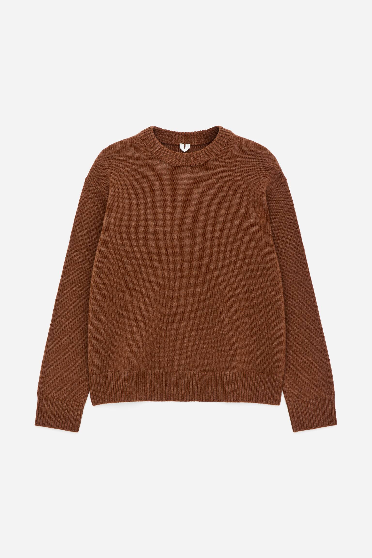 Silný pletený vlněný svetr - Rust/Off White/Tmavě modrá/Světle šedý melír/Tmavě šedý melír/Burgundy/Béžový melír - 2