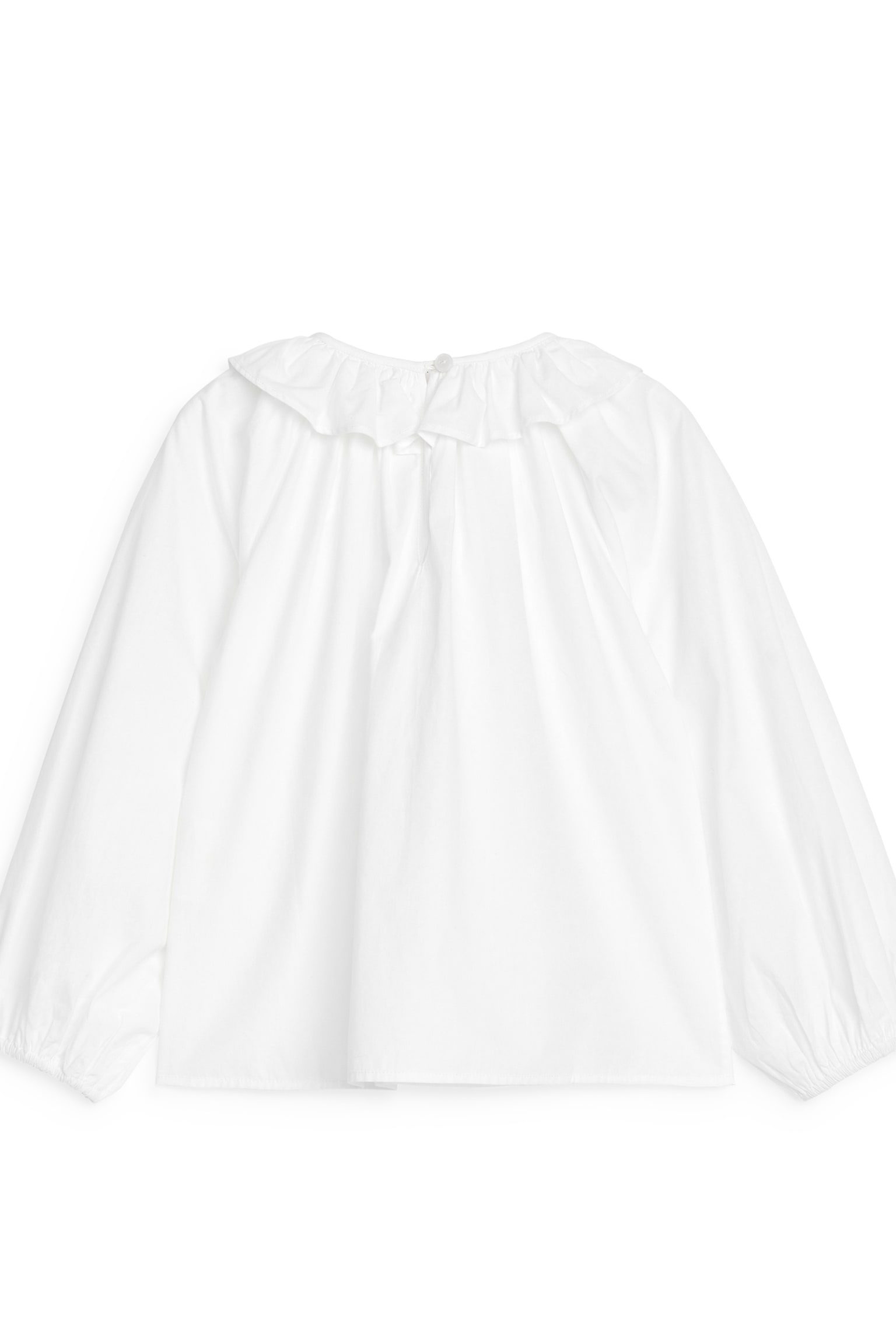 Frill-Collar Blouse - White - 5