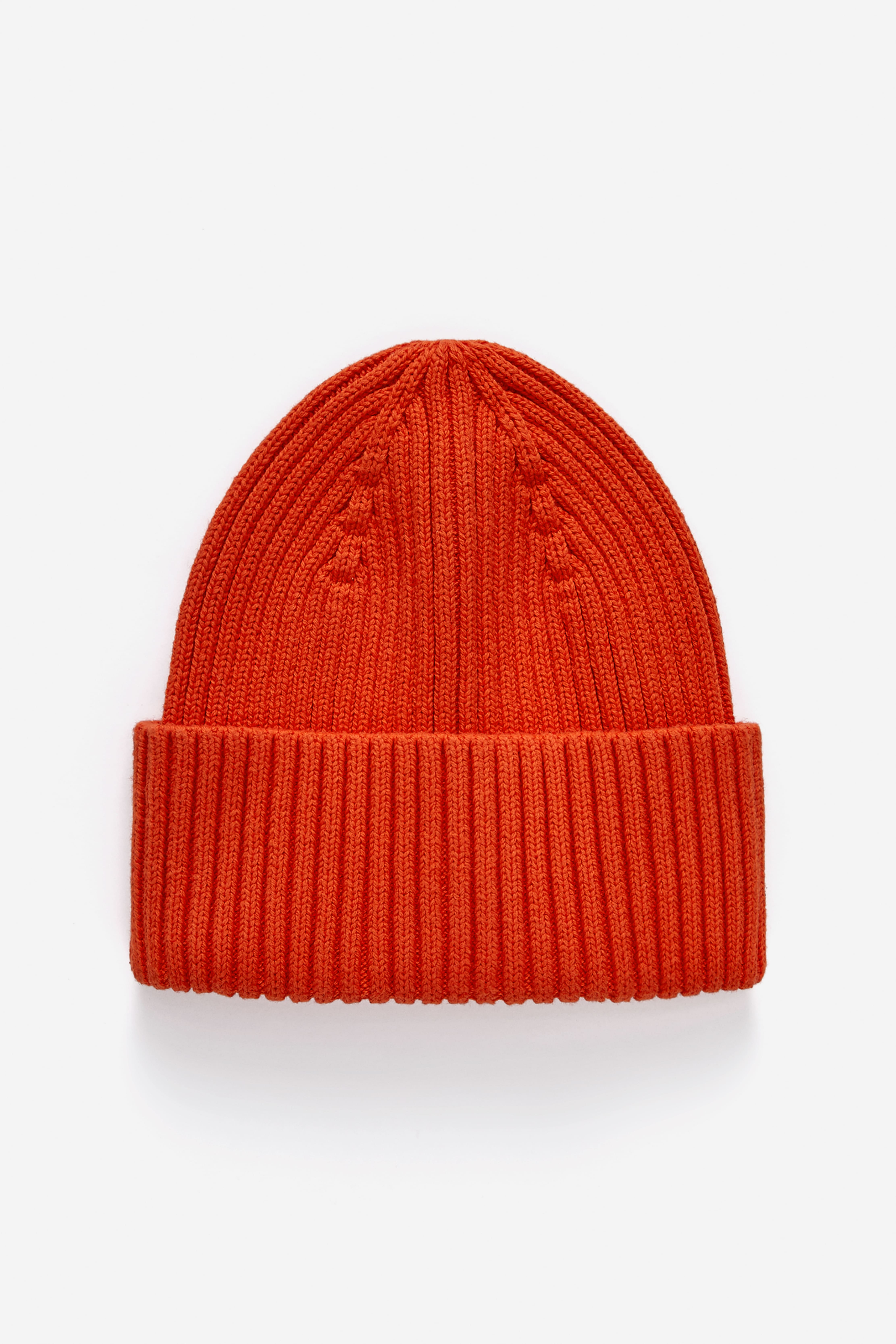 Bonnet en tricot côtelé - Rouge vif/Vert/Bleu/Bordeaux/Rose/Bleu/Vert kaki/Orange/Rose/Bleu foncé/Mauve/Beige/Orange