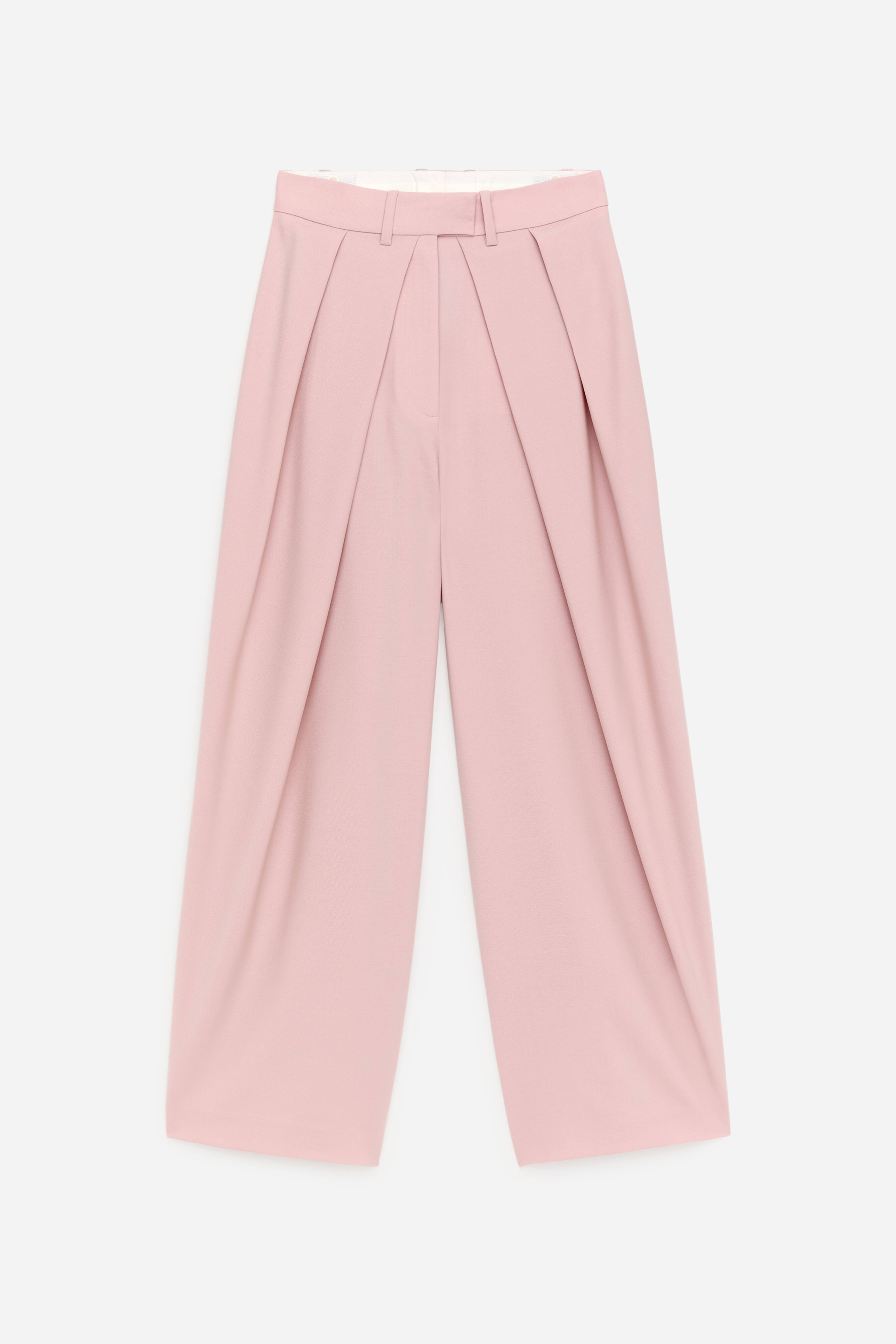 Draperte plissébukser - Rosa