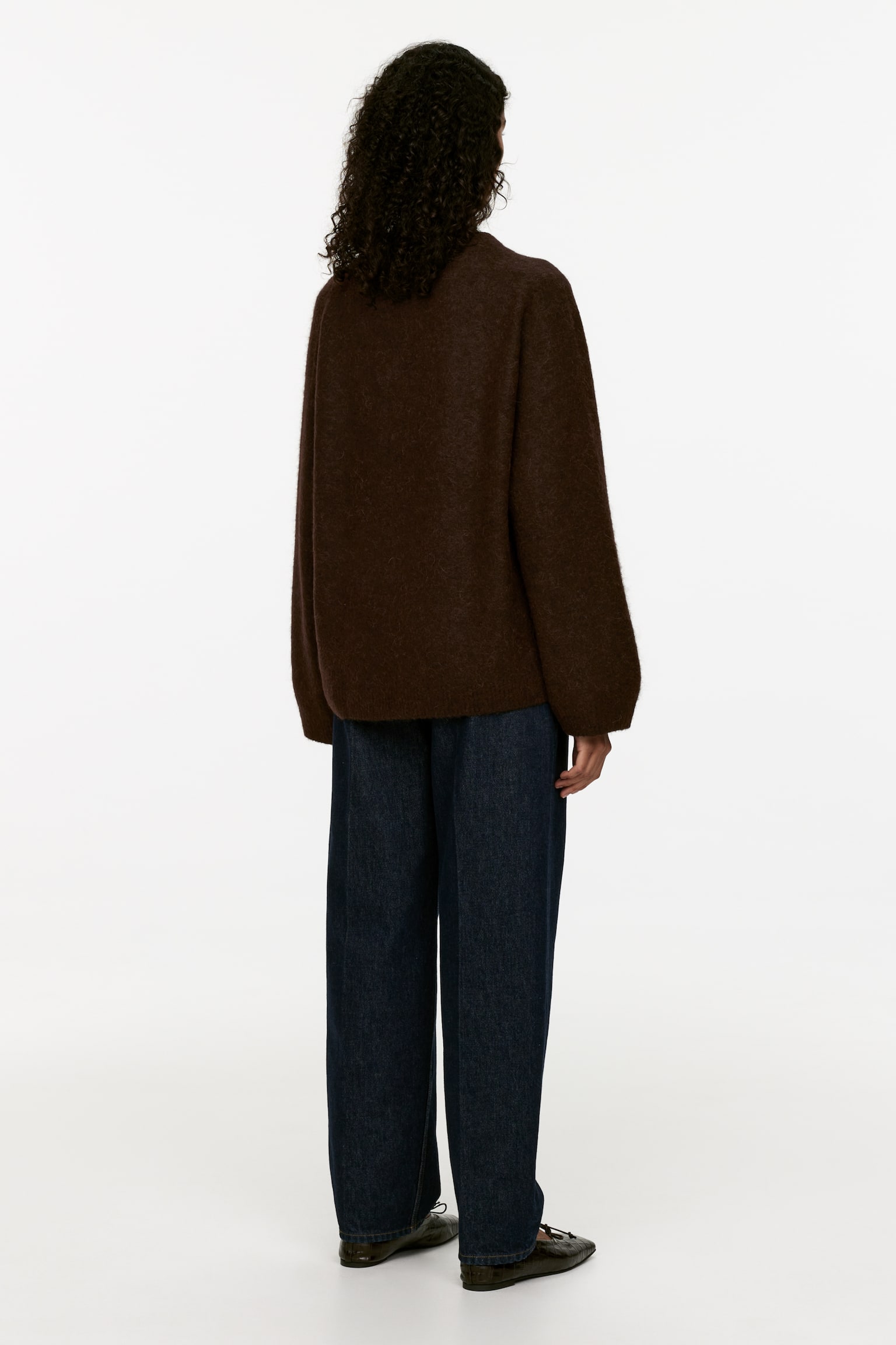 Alpaca-Wool Blend Jumper - Dark Brown/Dark Green/Black/Light Grey/Beige/Dusty Blue/Off White/Dark Yellow/Pink - 4