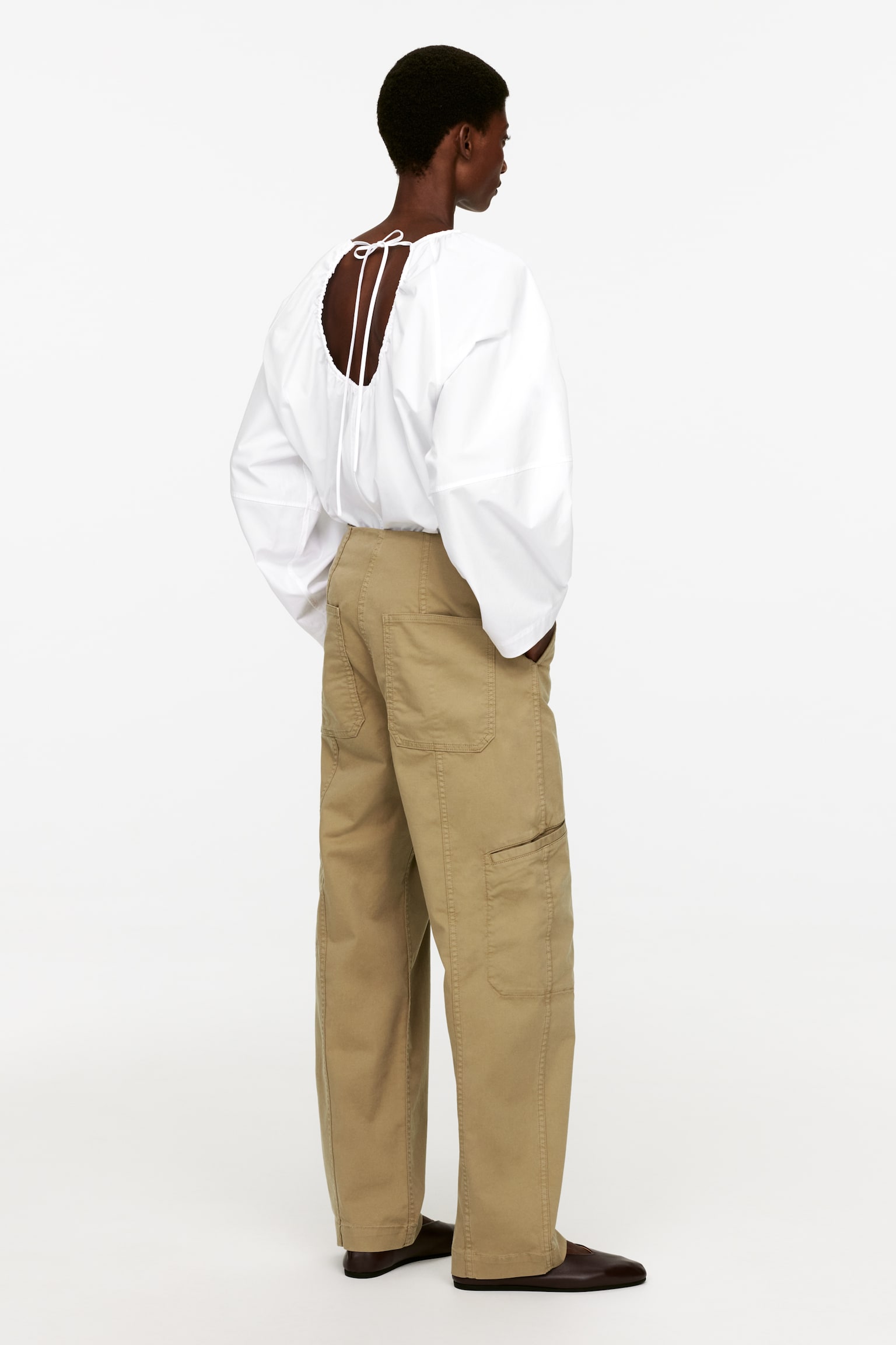 Cotton Trousers - Beige - 6