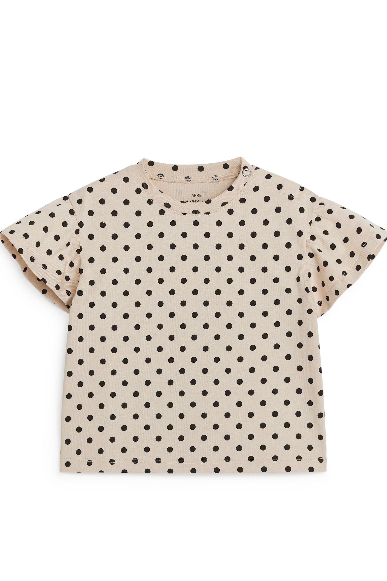 T-shirt med volang - Beige/Lila - 1