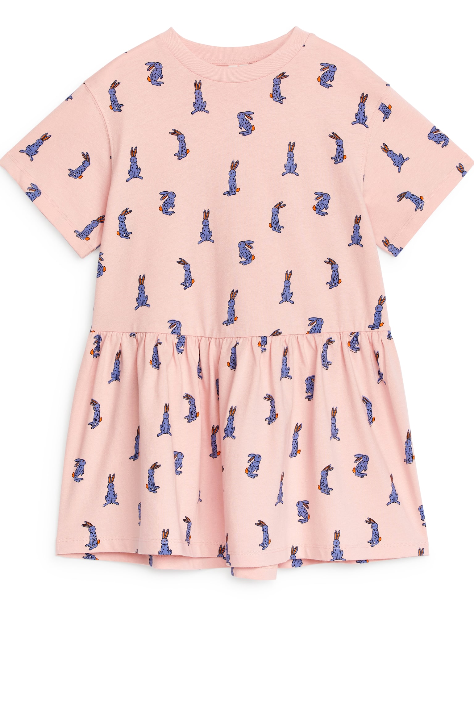 Jersey Frill Dress - Pink/Lilac/Deer - 1