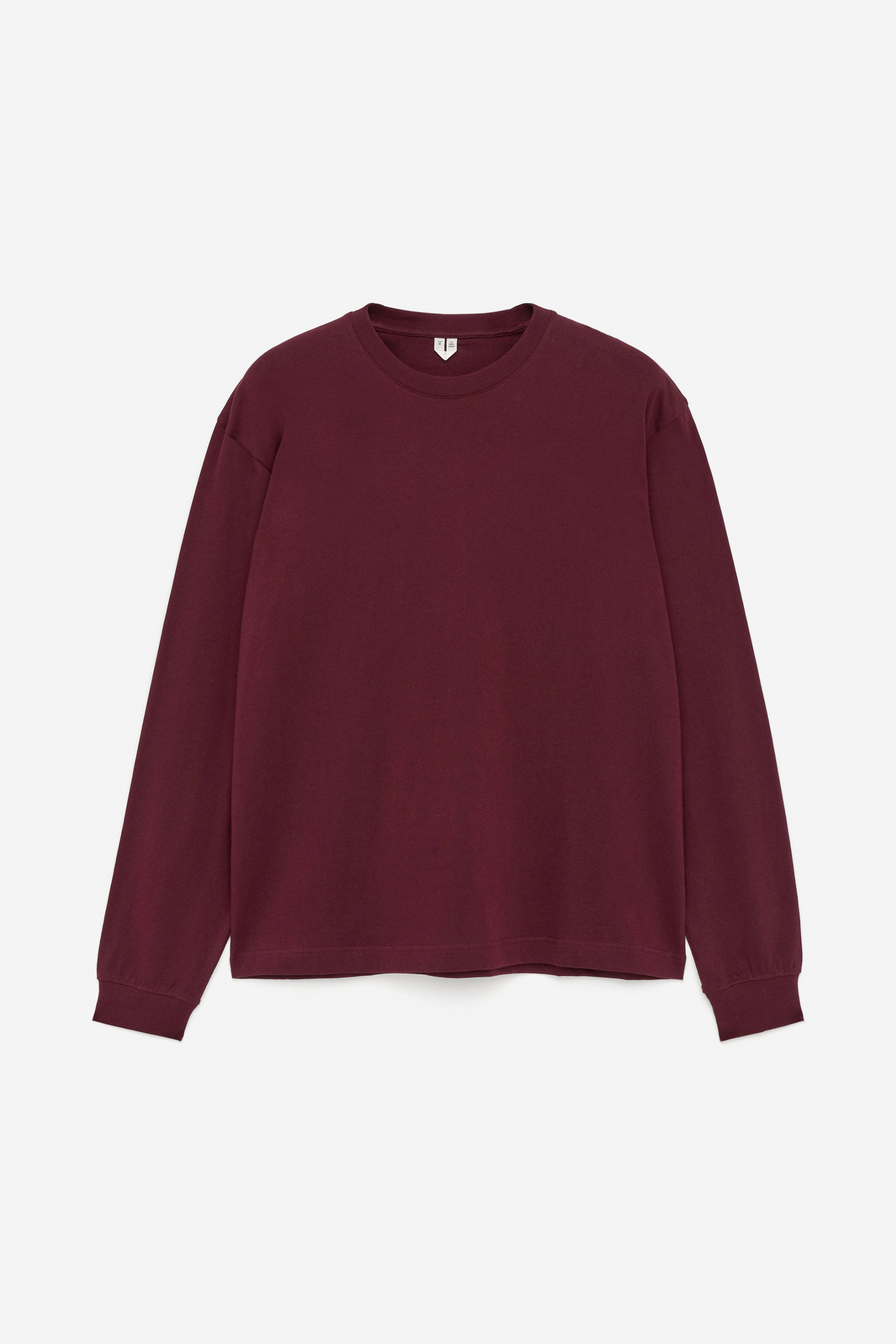 Pitkähihainen t-paita - Burgundy/Valkoinen/Musta