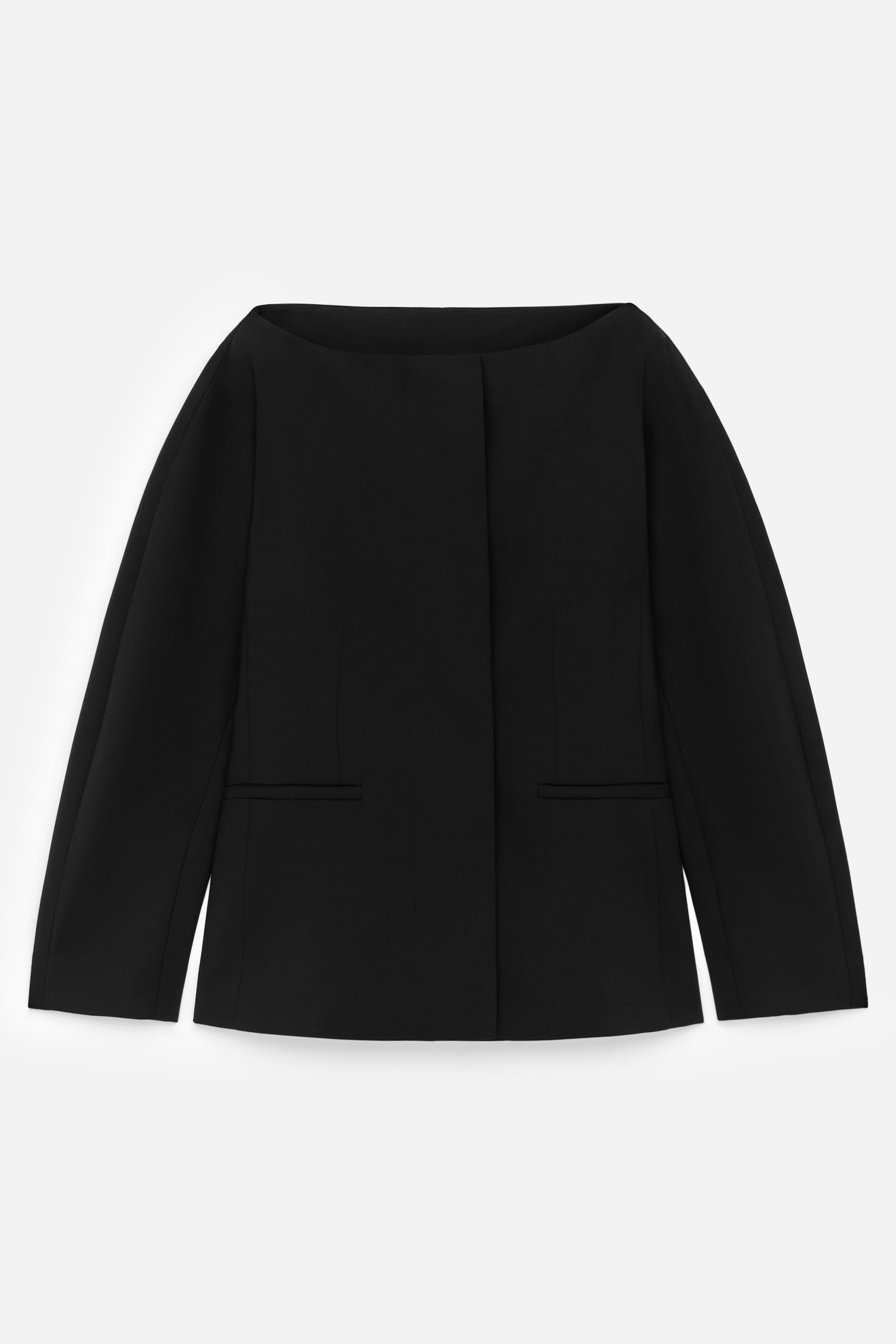 Blazer con scollo aperto - Nero/Beige