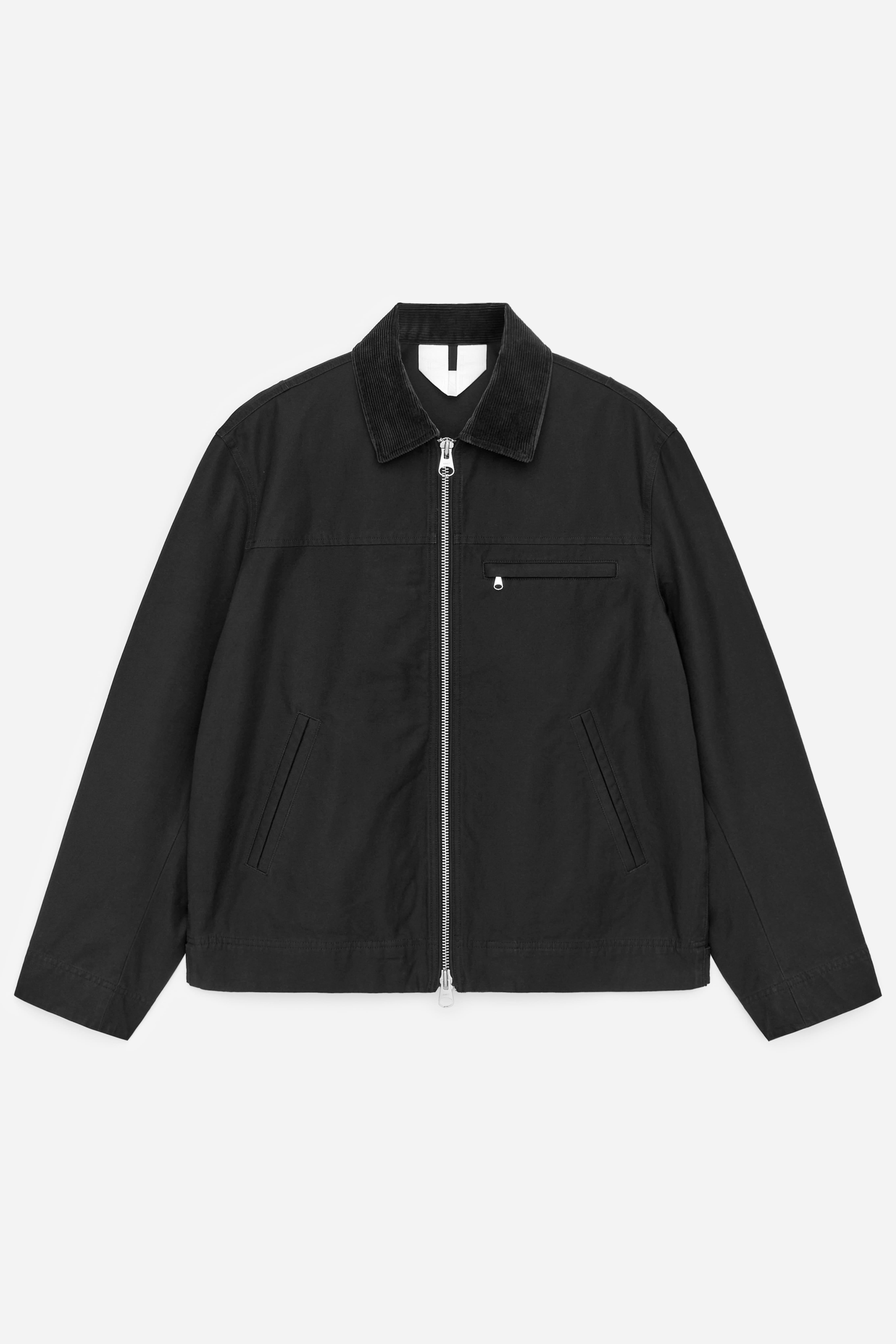 Jacka i bomullscanvas - Svart/Mörkblå