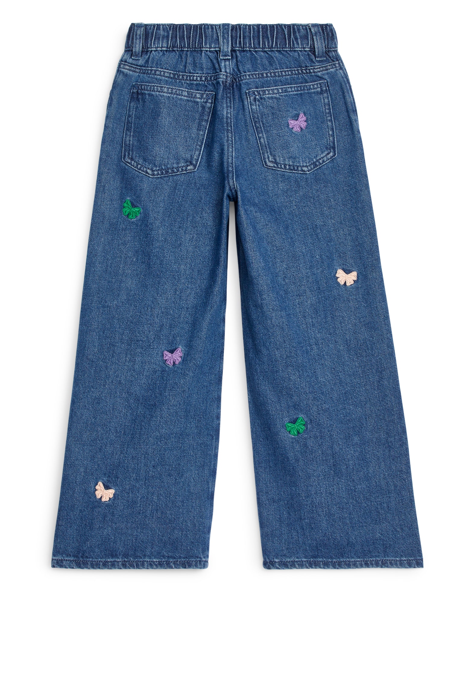 Embroidered Denim Trousers - Blue - 2