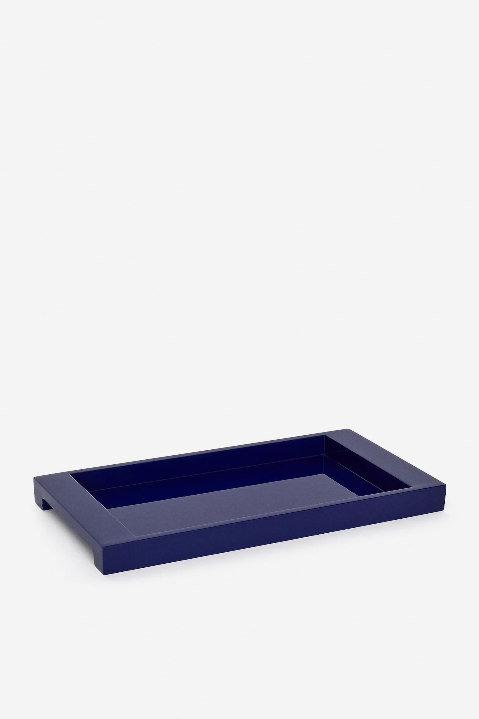 Lackiertes Tablett, 39 x 20 cm - Knallblau/Gelb