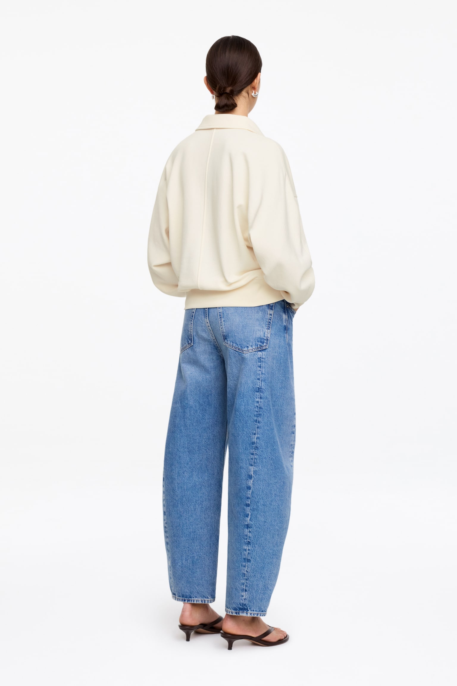 Bluza polo z materiału frotté - Złamana biel/Jasnoniebieski/Ciemnobrązowy - 6
