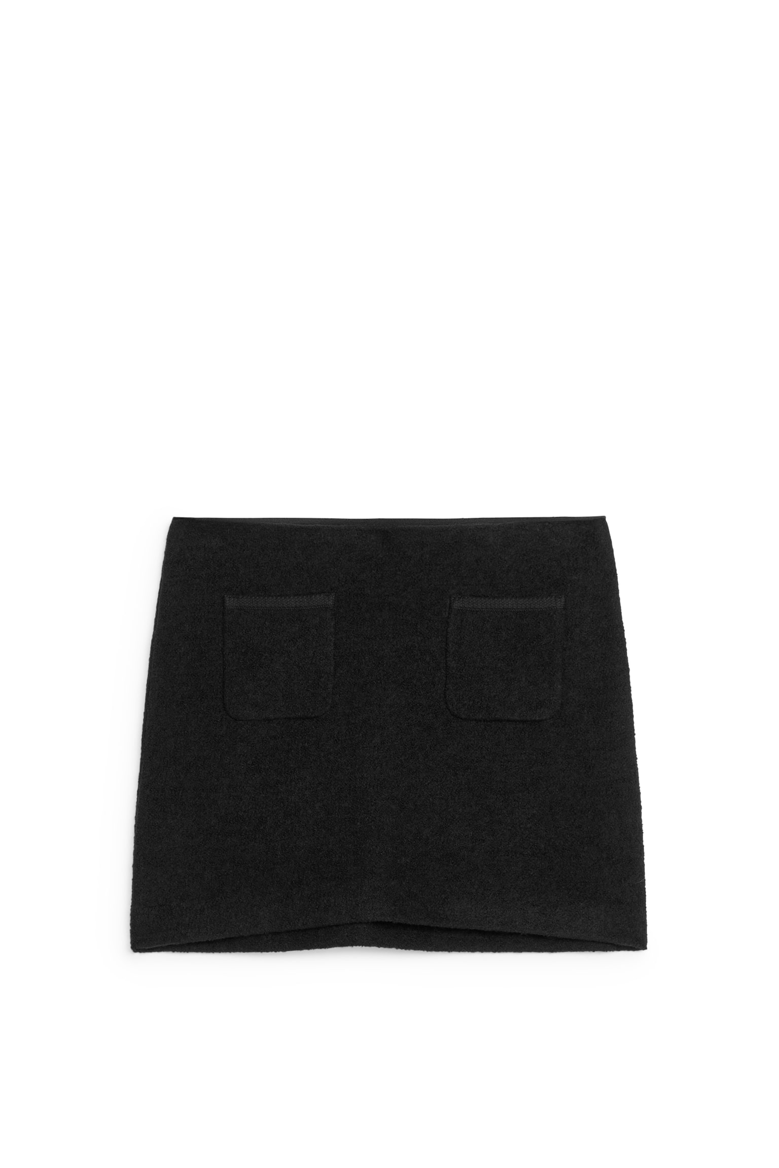 Boiled Wool-Blend Skirt - Black