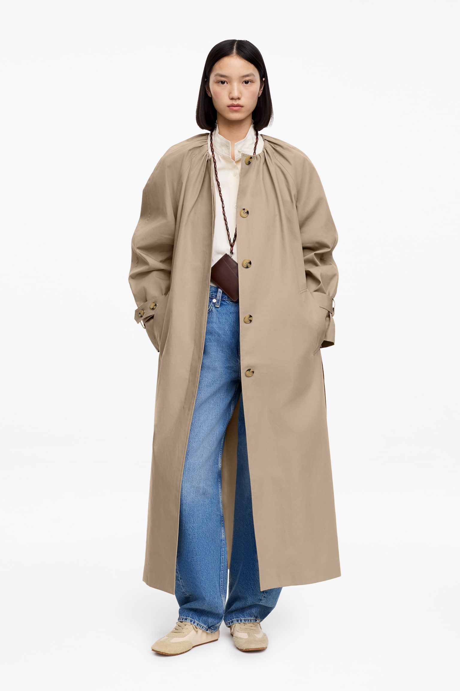 Manteau en coton - Beige - 1
