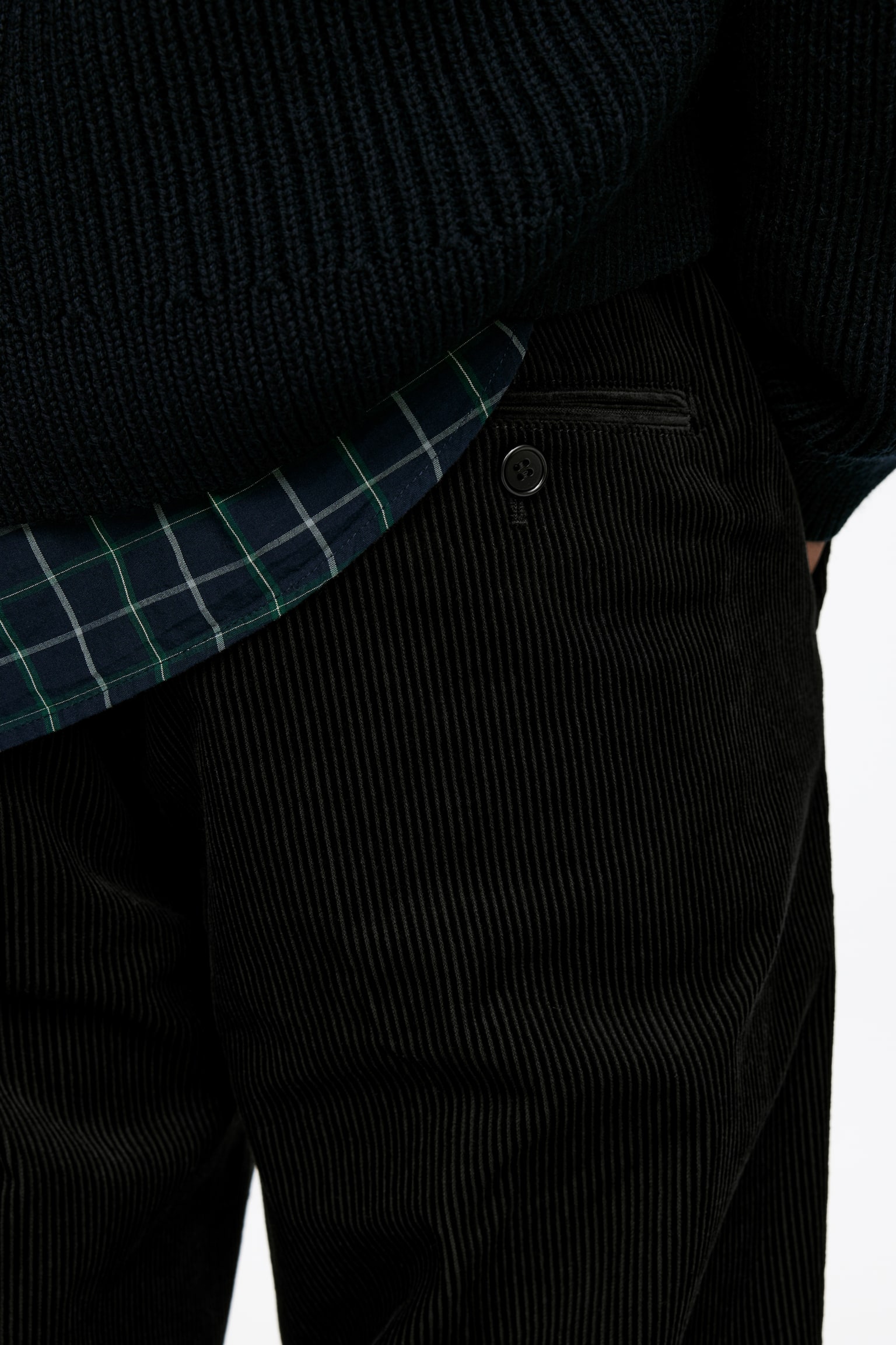 Cordhose - Schwarz/Dunkelblau - 3