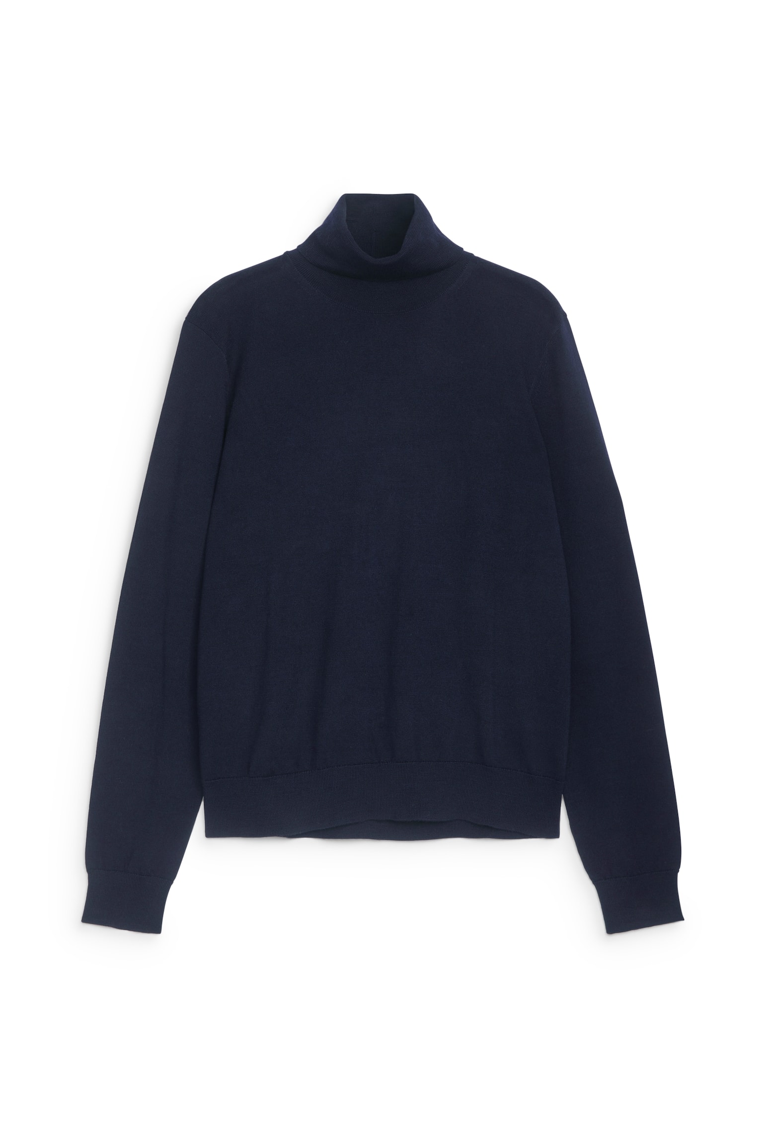 Roll-Neck Merino Jumper - Dark Blue/Dark Grey - 2