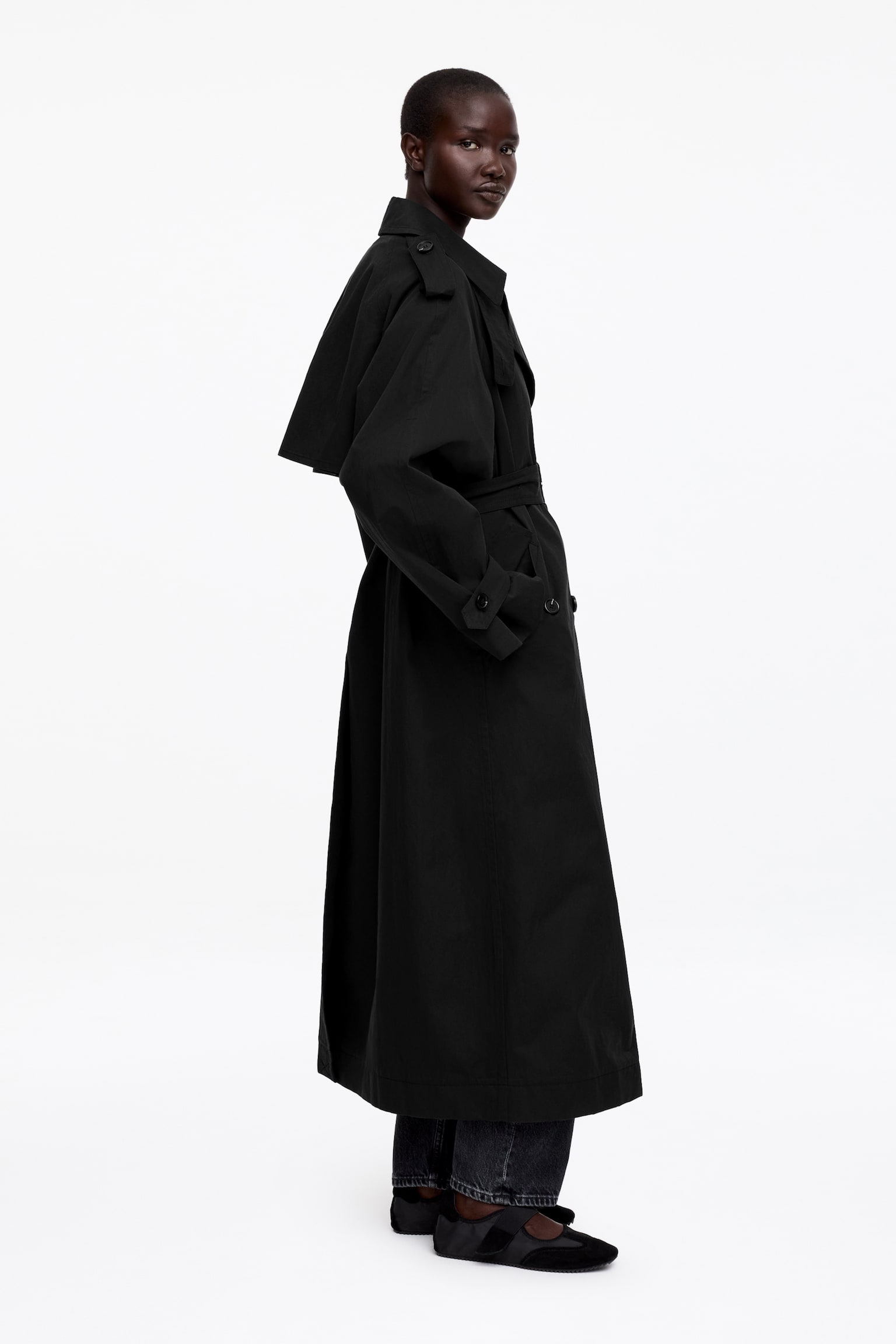 Oversize-Trenchcoat - Schwarz - 9