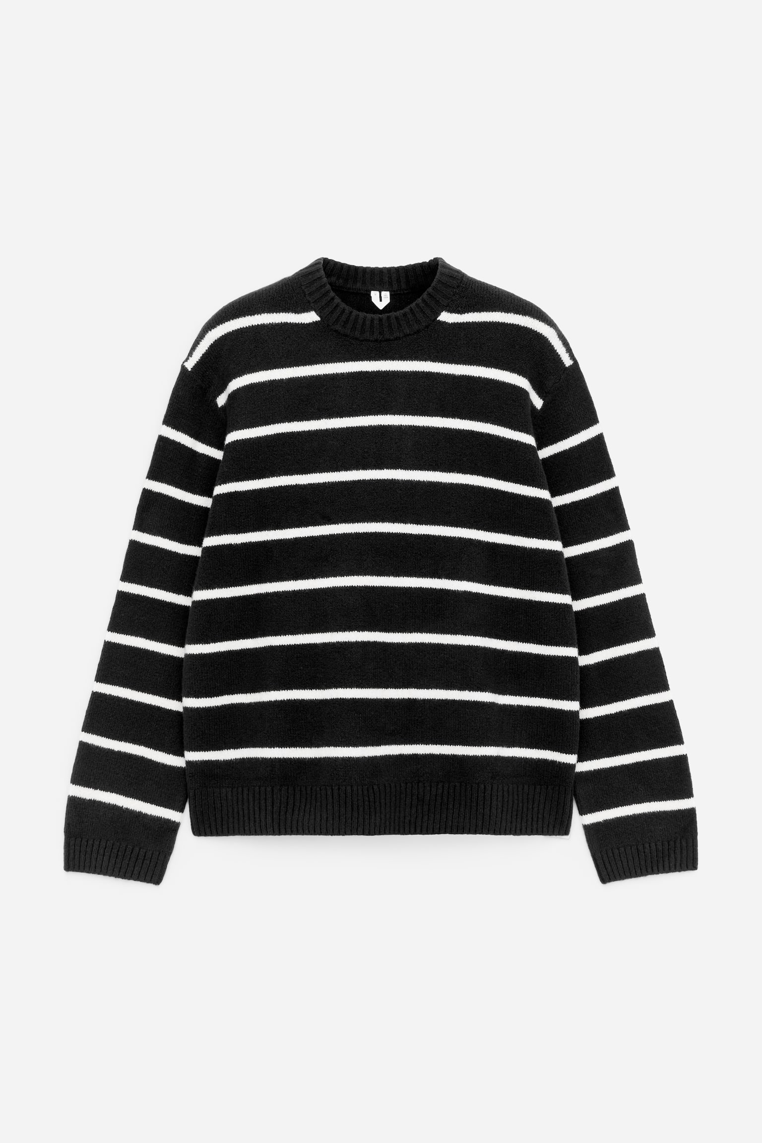Lockerer Pullover aus Baumwollmischgewebe - Schwarz/Weiß/Cremeweiß/Rot - 2